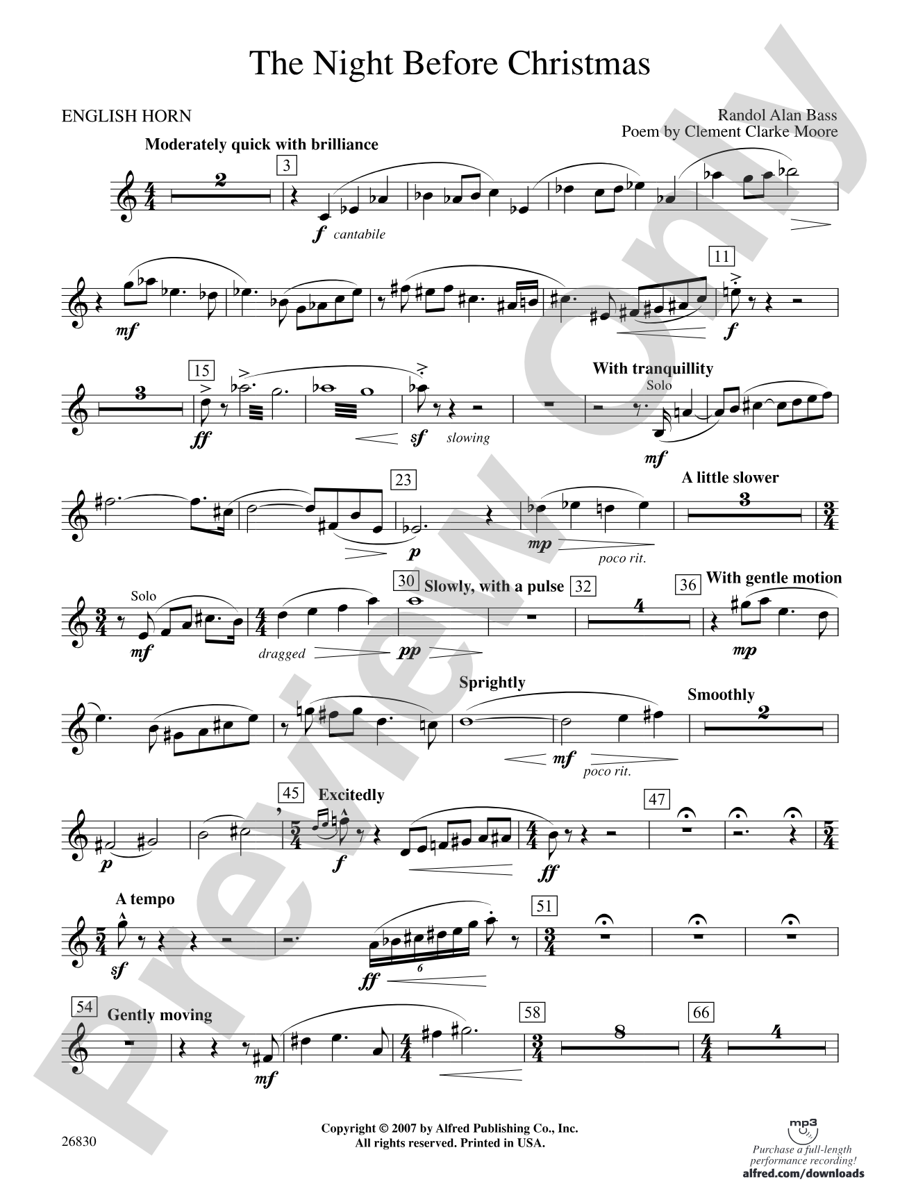 The Night Before Christmas: English Horn
