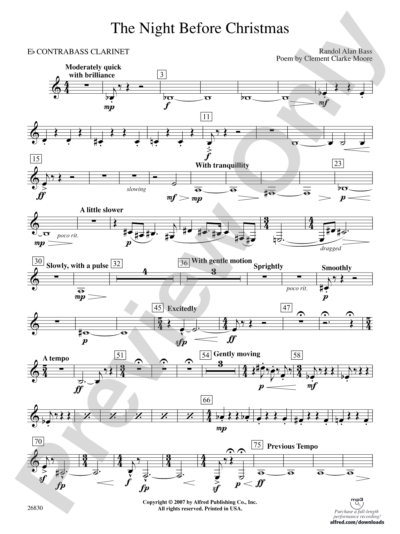 The Night Before Christmas: E-flat Contrabass Clarinet