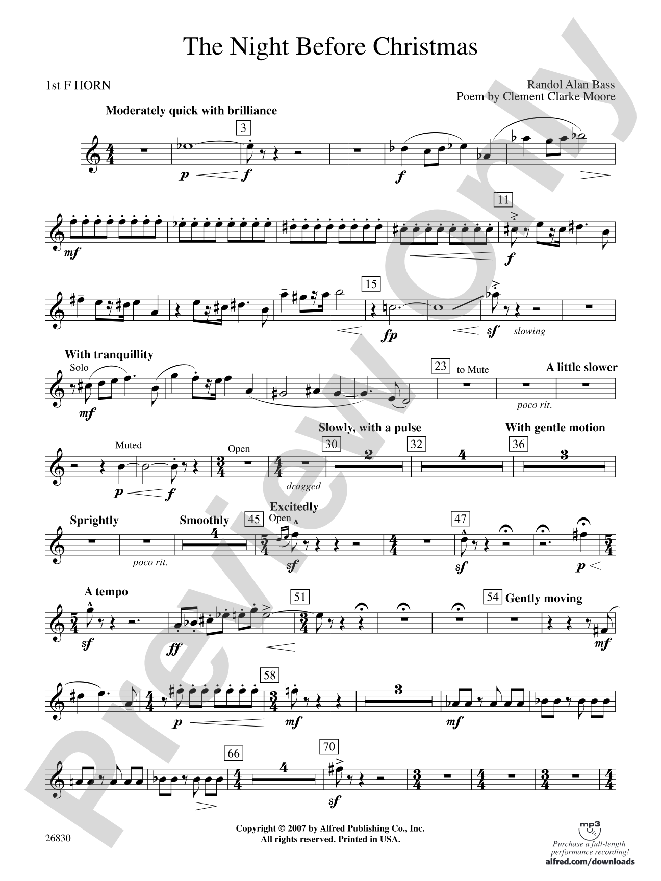 The Night Before Christmas: 1st F Horn