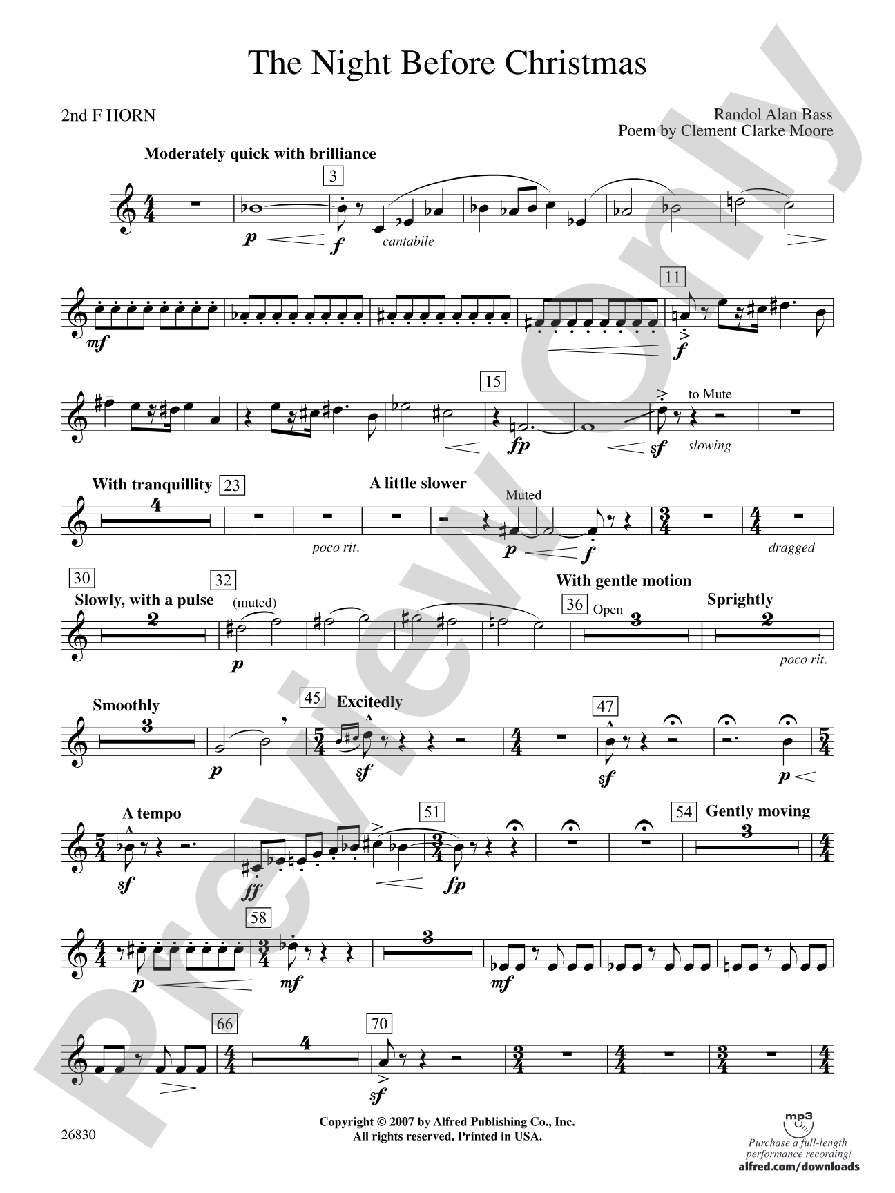 The Night Before Christmas: 2nd F Horn