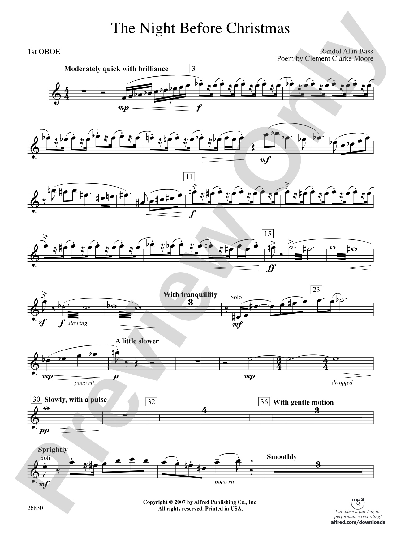 The Night Before Christmas: Oboe
