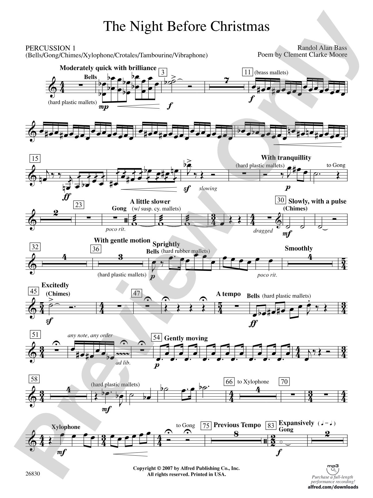 The Night Before Christmas: 1st Percussion