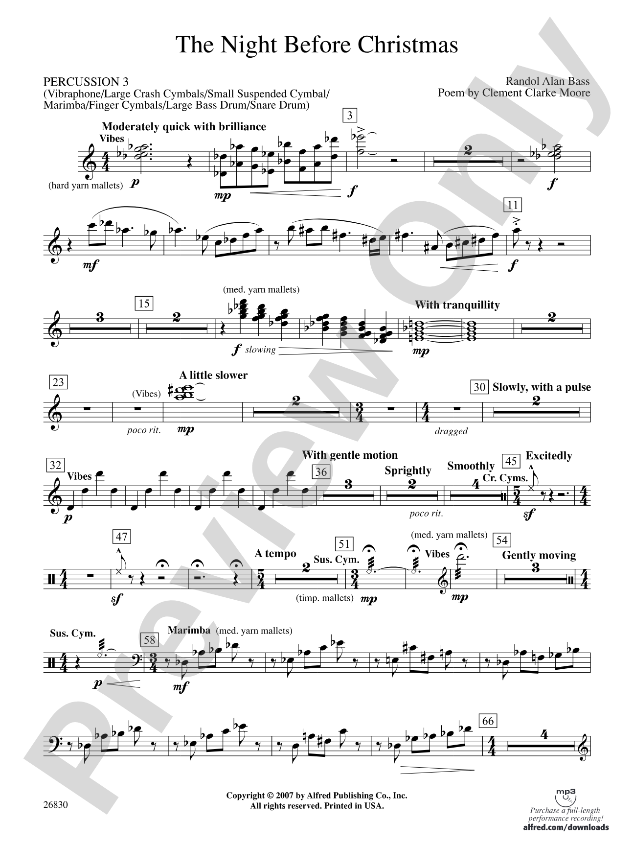 The Night Before Christmas: 3rd Percussion