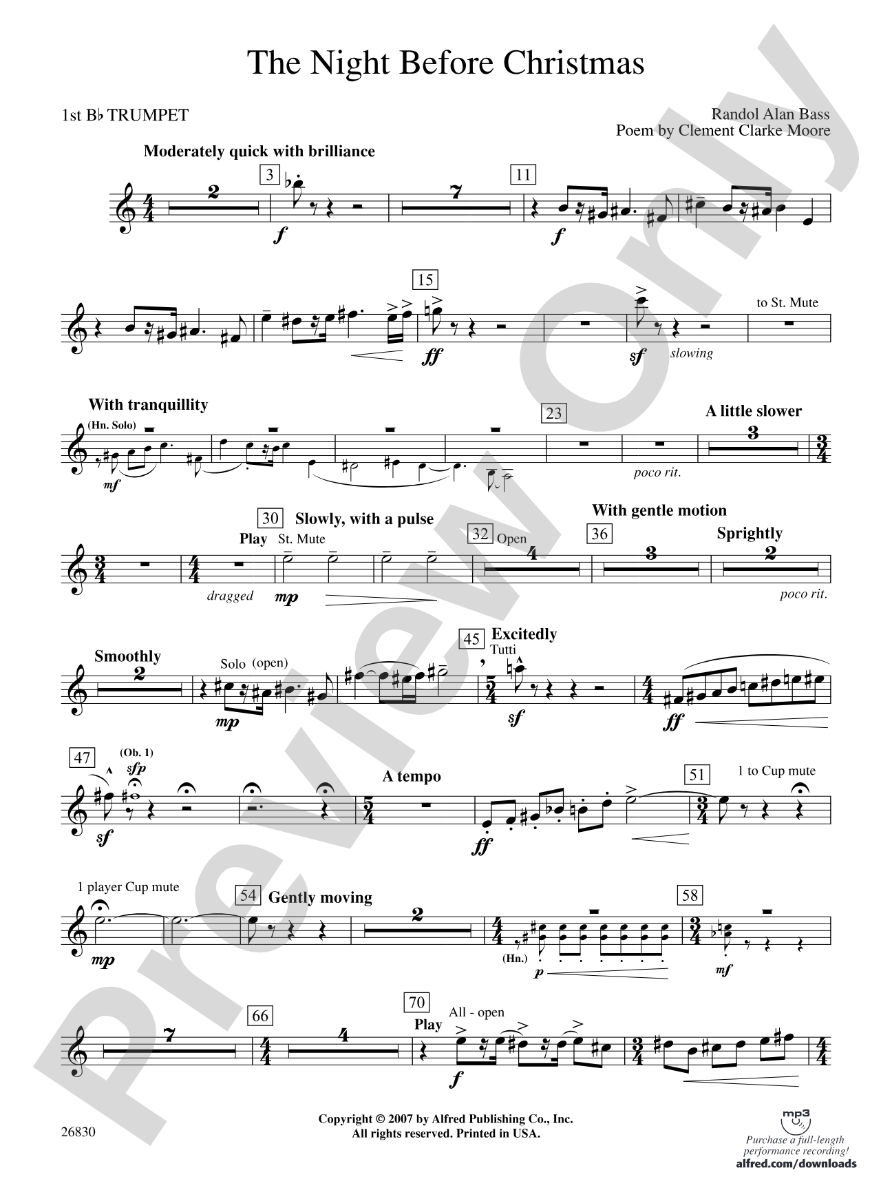 The Night Before Christmas: 1st B-flat Trumpet
