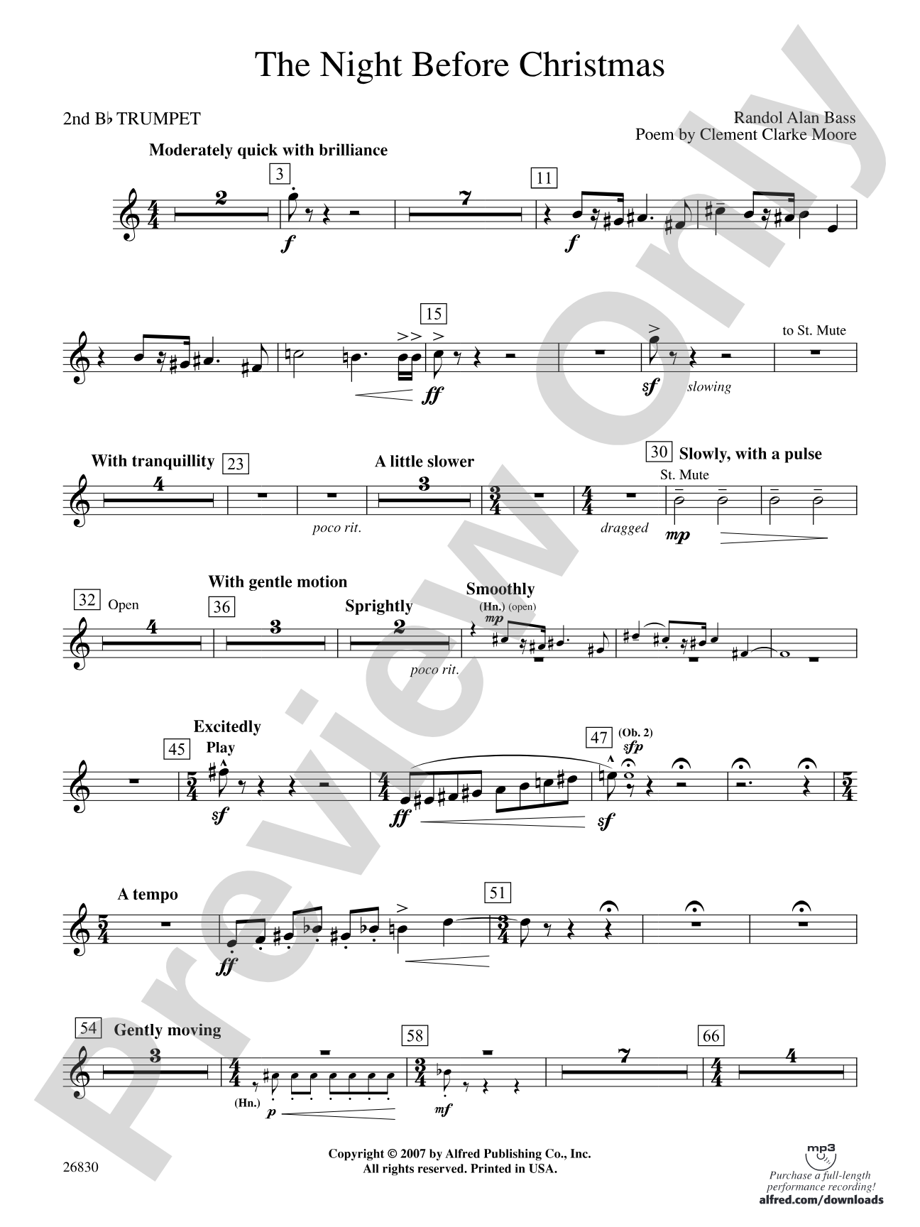The Night Before Christmas: 2nd B-flat Trumpet