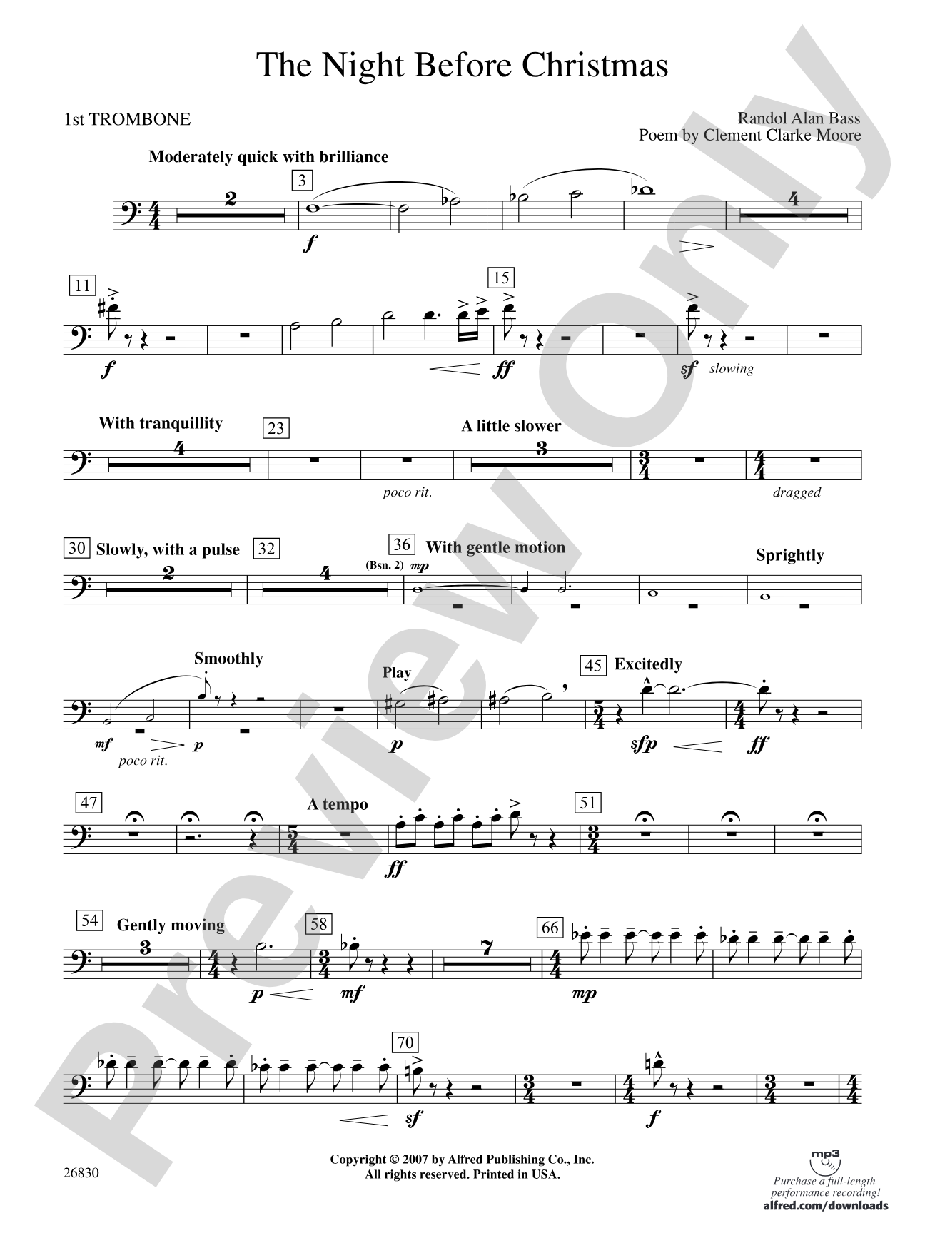 The Night Before Christmas: 1st Trombone