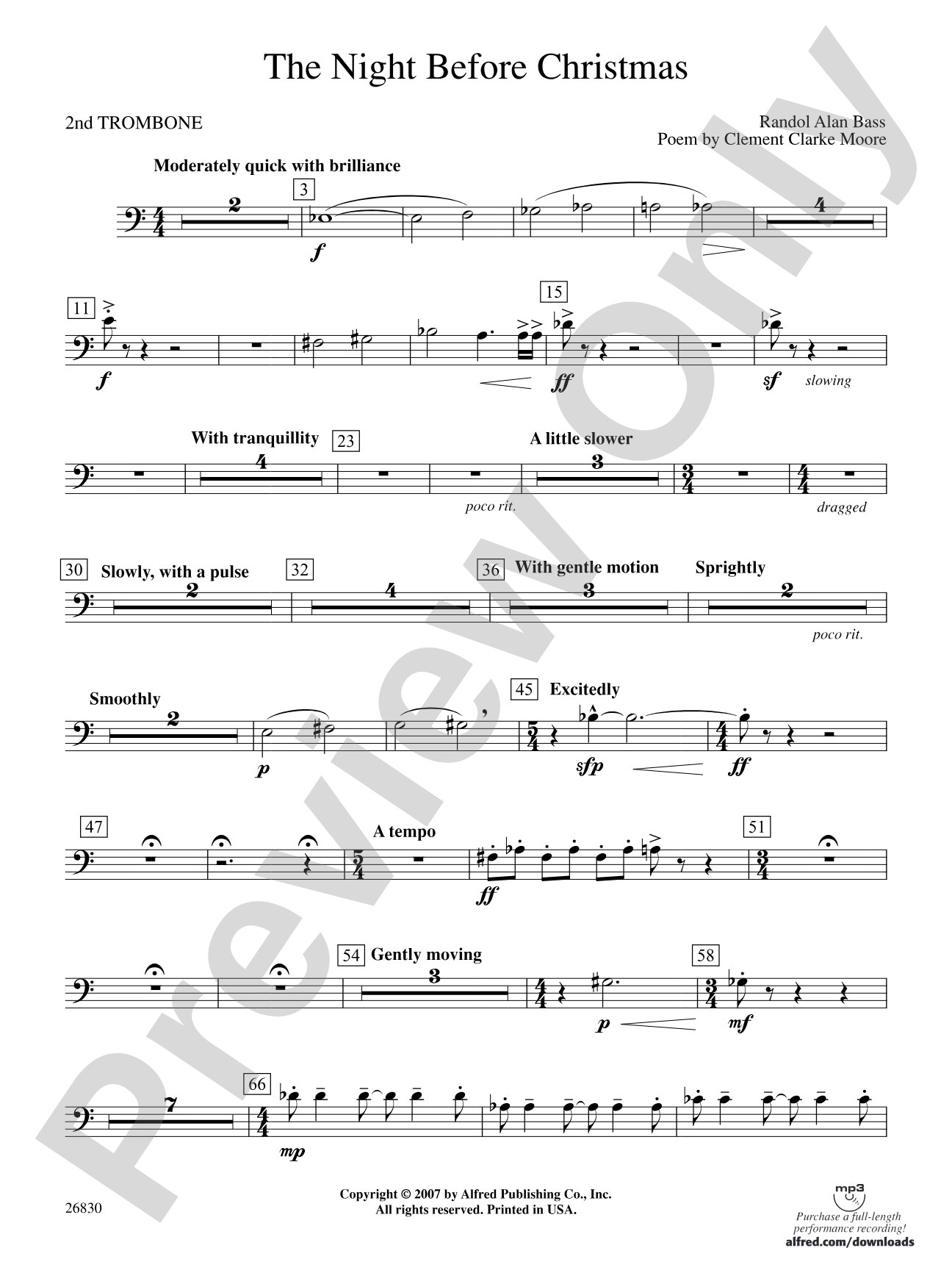 The Night Before Christmas: 2nd Trombone