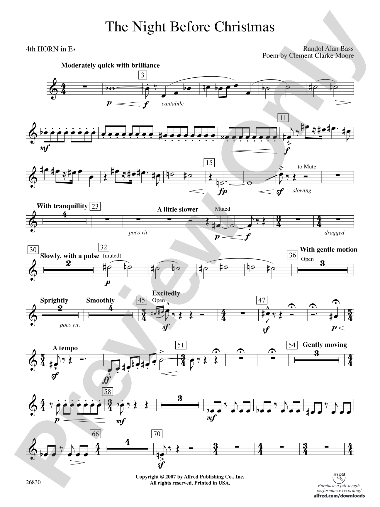 The Night Before Christmas: (wp) 4th Horn in E-flat