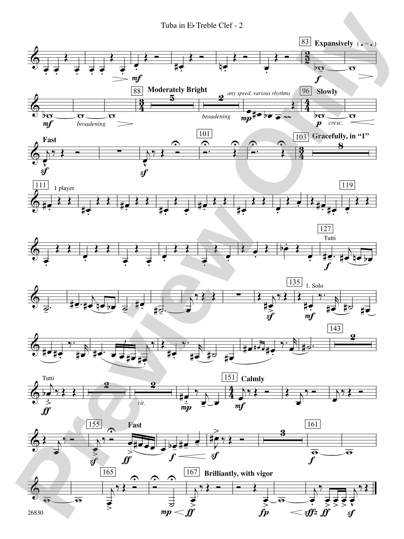 The Night Before Christmas: (wp) E-flat Tuba T.C.