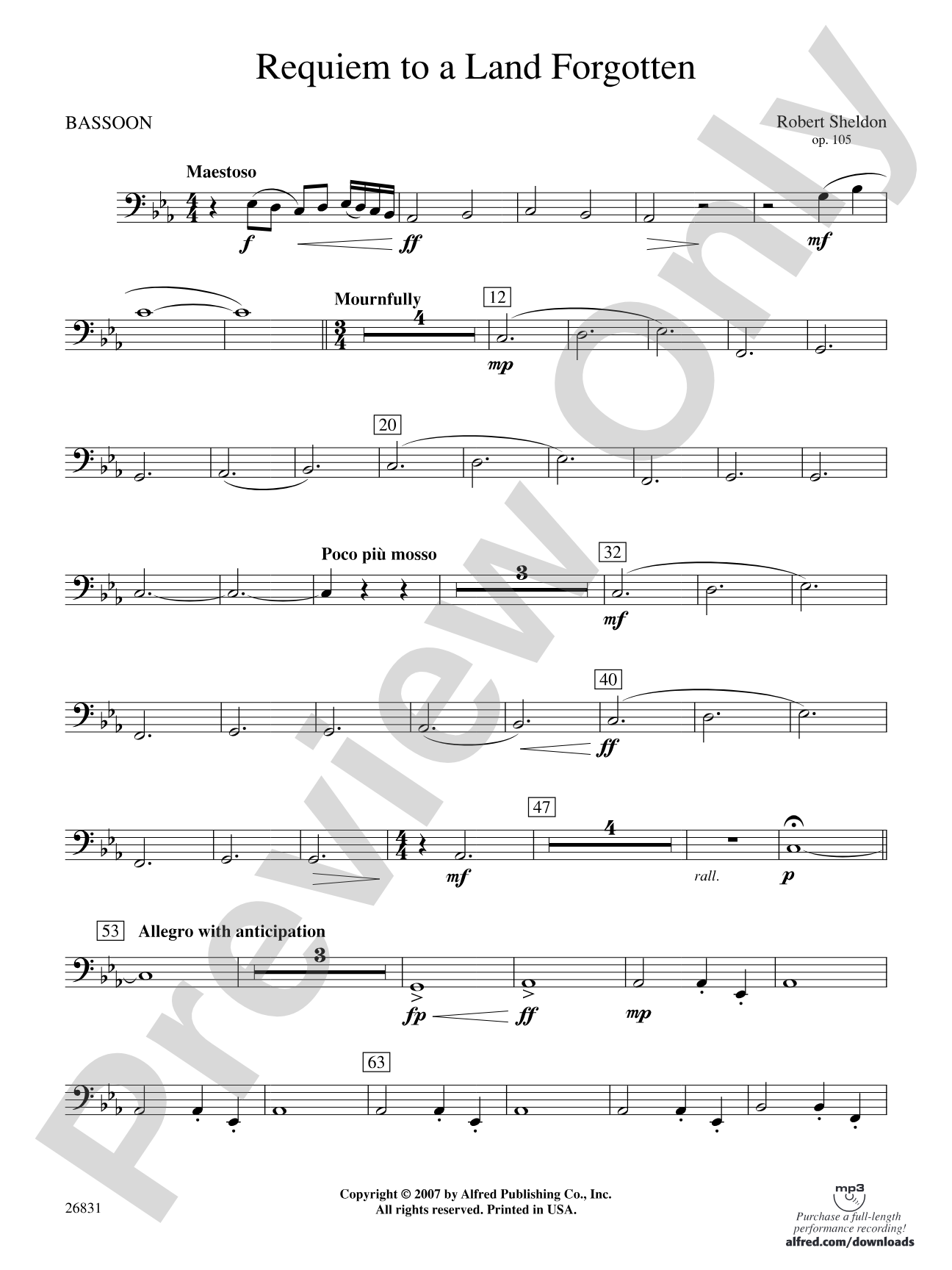 Requiem to a Land Forgotten: Bassoon