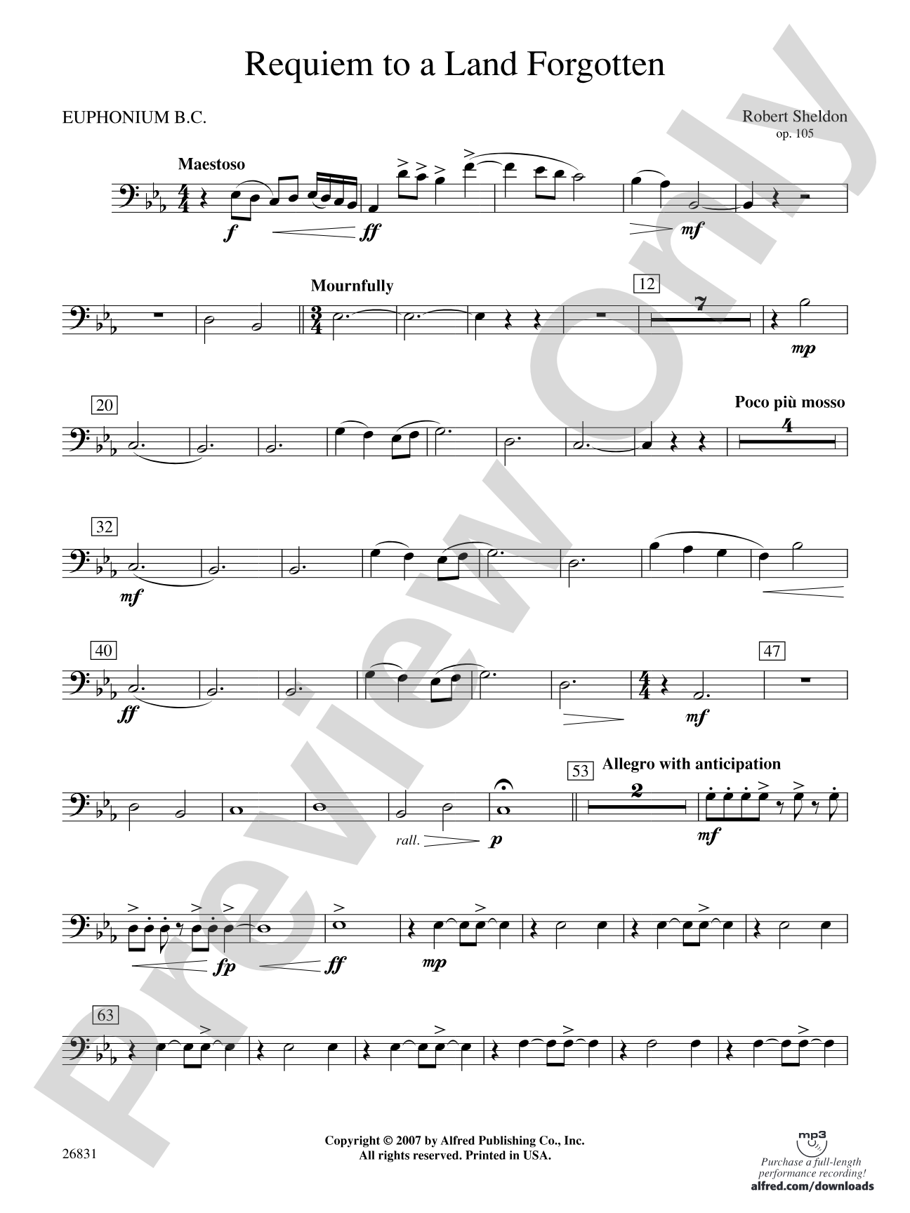 Requiem to a Land Forgotten: Baritone B.C.