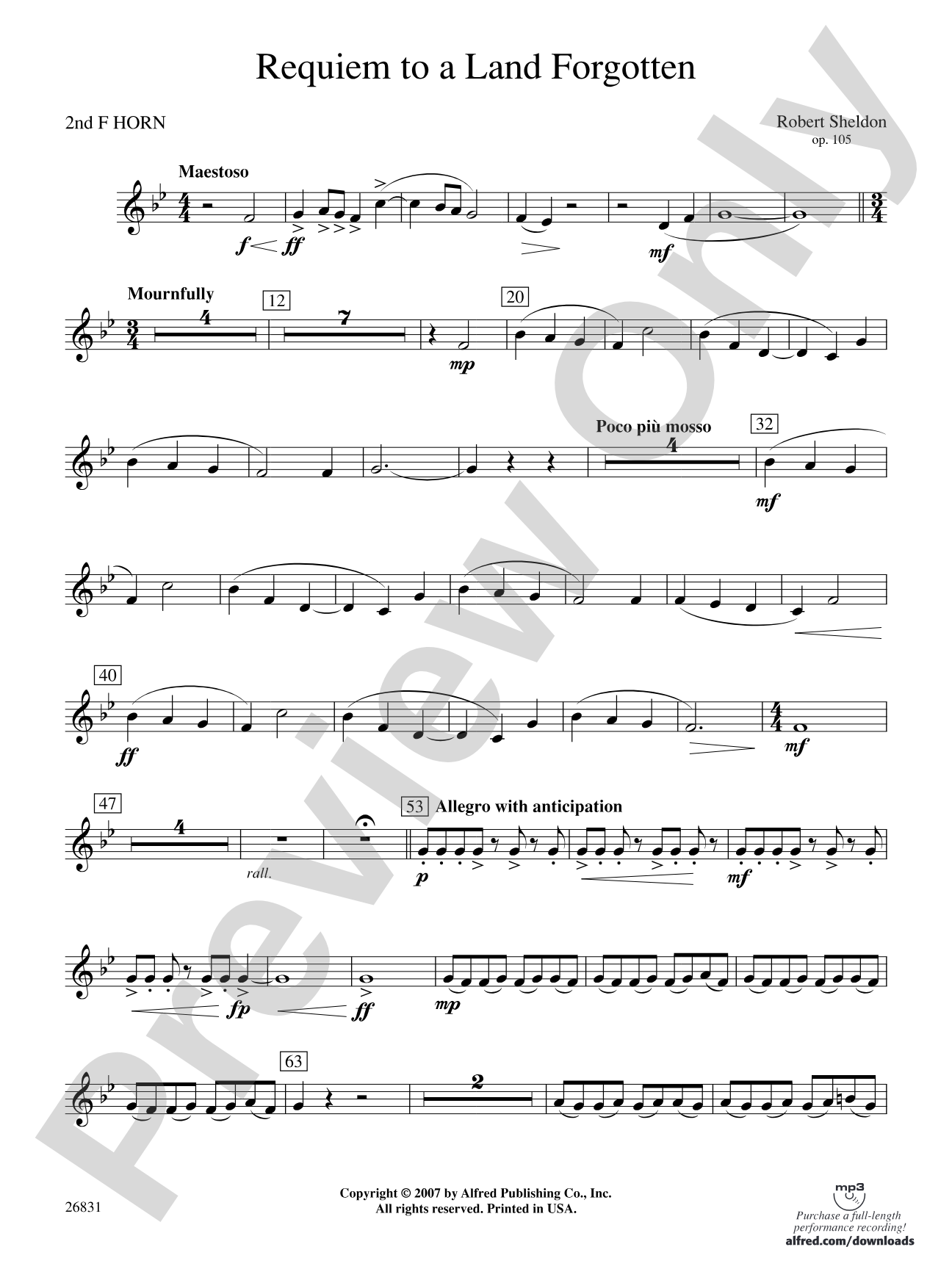 Requiem to a Land Forgotten: 2nd F Horn