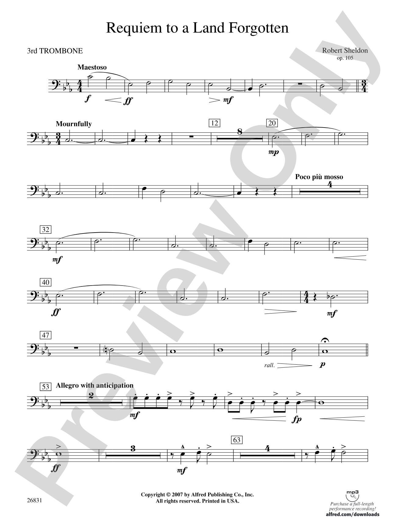 Requiem to a Land Forgotten: 3rd Trombone
