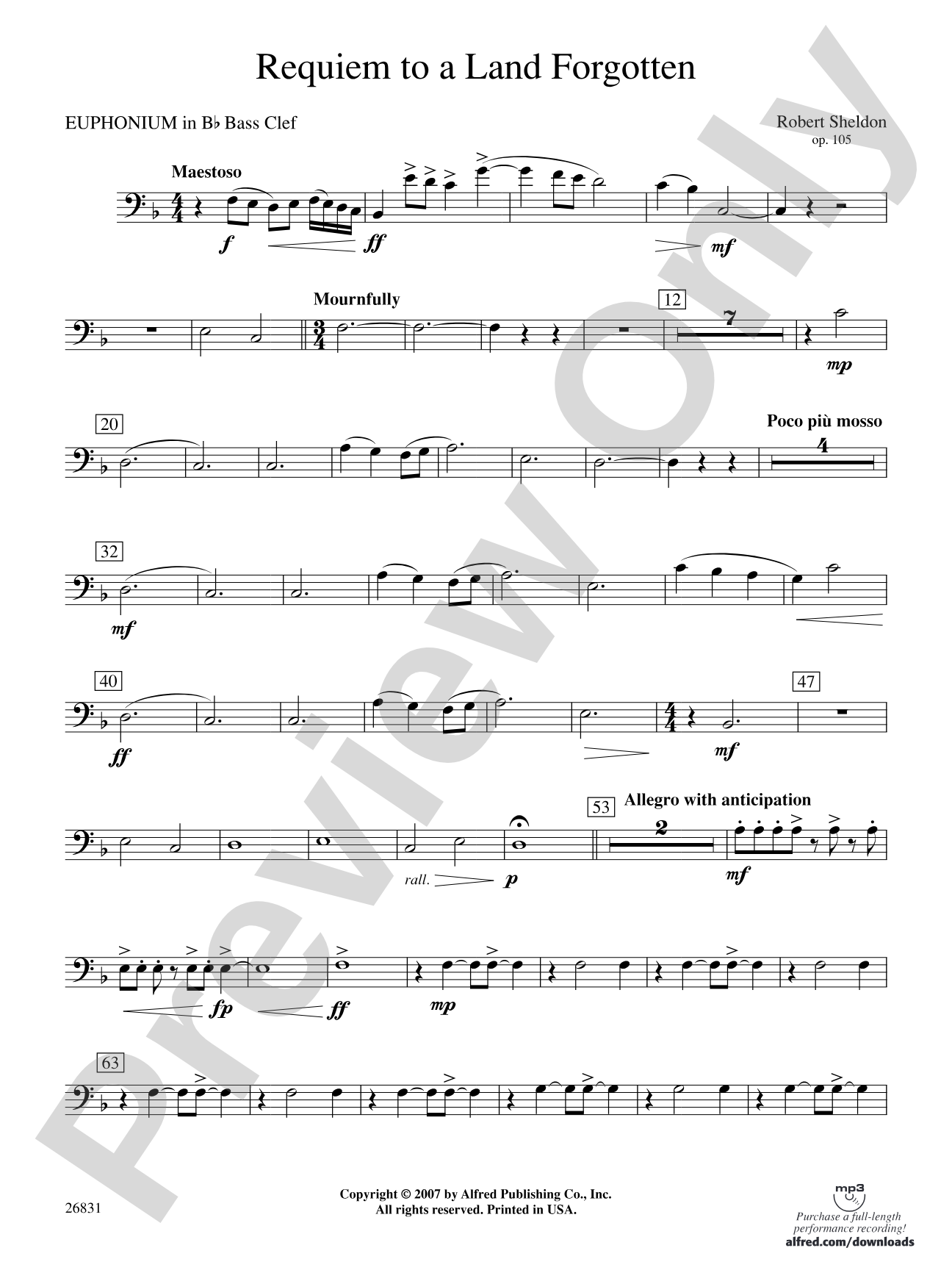 Requiem to a Land Forgotten: (wp) B-flat Baritone B.C.