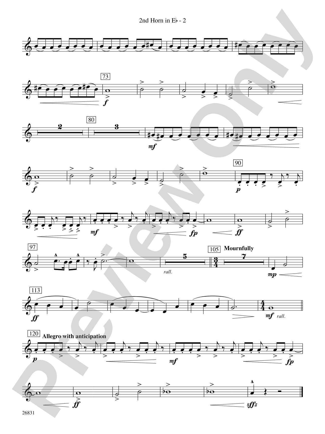 Requiem to a Land Forgotten: (wp) 2nd Horn in E-flat
