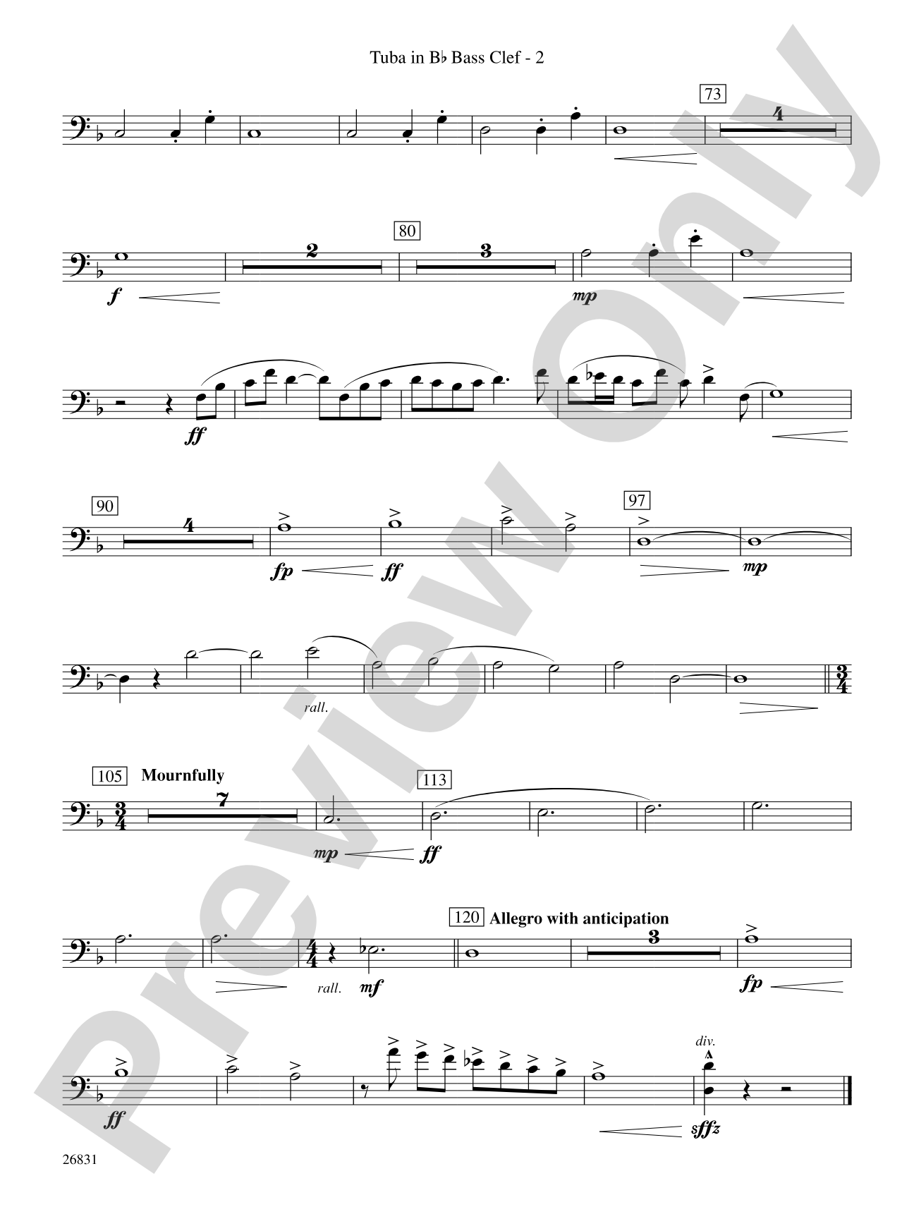 Requiem to a Land Forgotten: (wp) B-flat Tuba B.C.