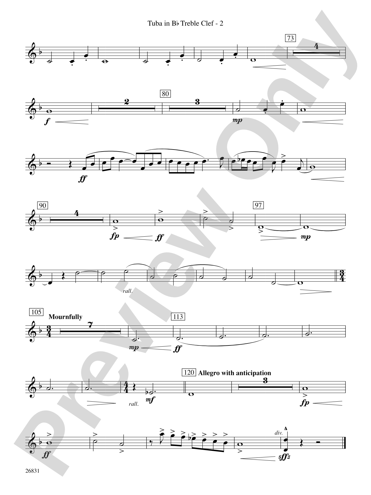 Requiem to a Land Forgotten: (wp) B-flat Tuba T.C.