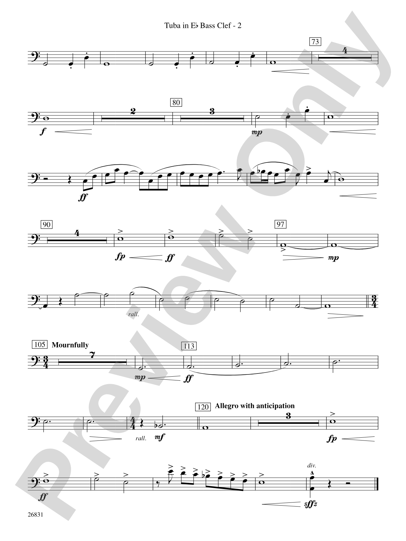 Requiem to a Land Forgotten: (wp) E-flat Tuba B.C.