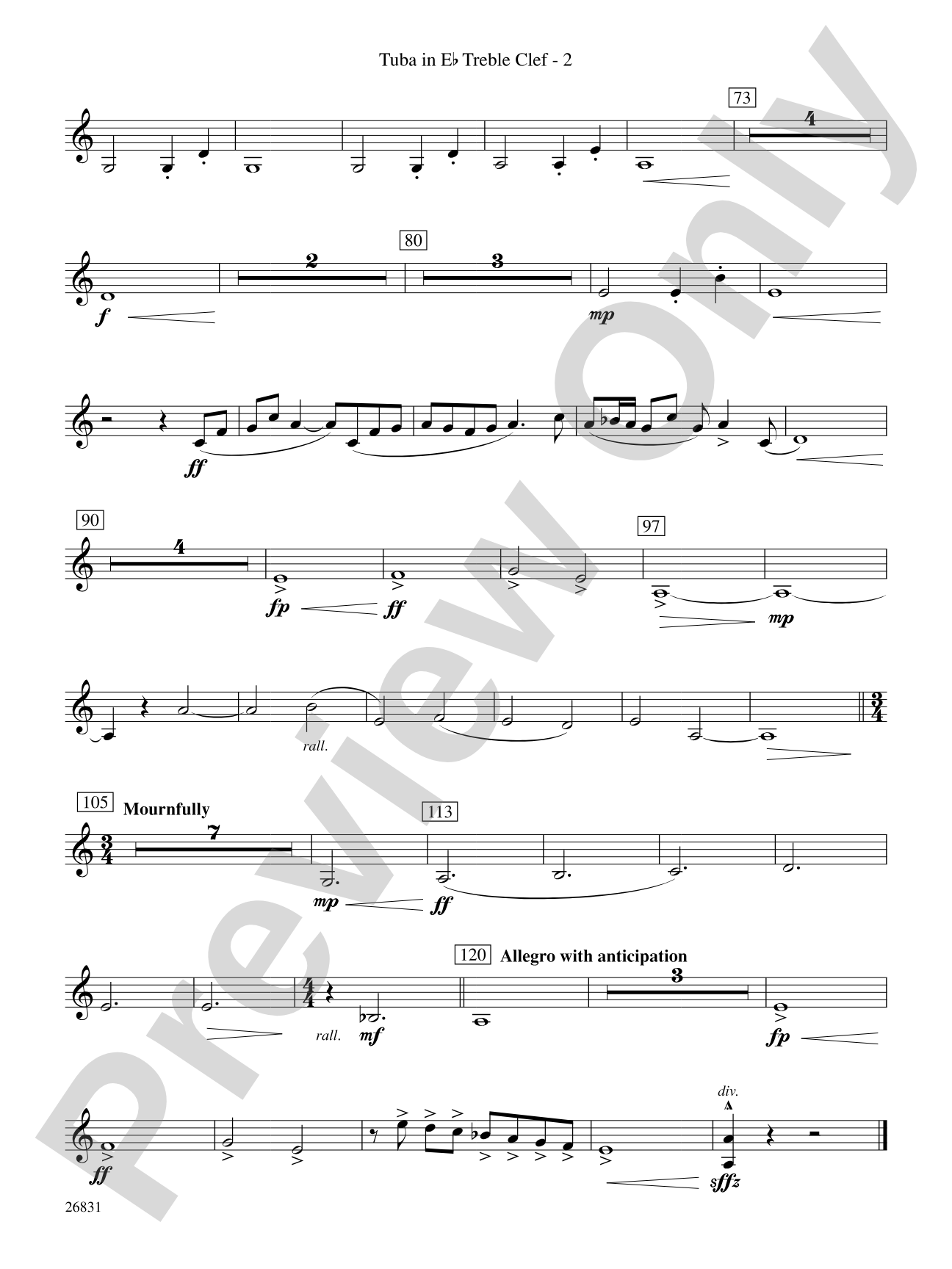 Requiem to a Land Forgotten: (wp) E-flat Tuba T.C.