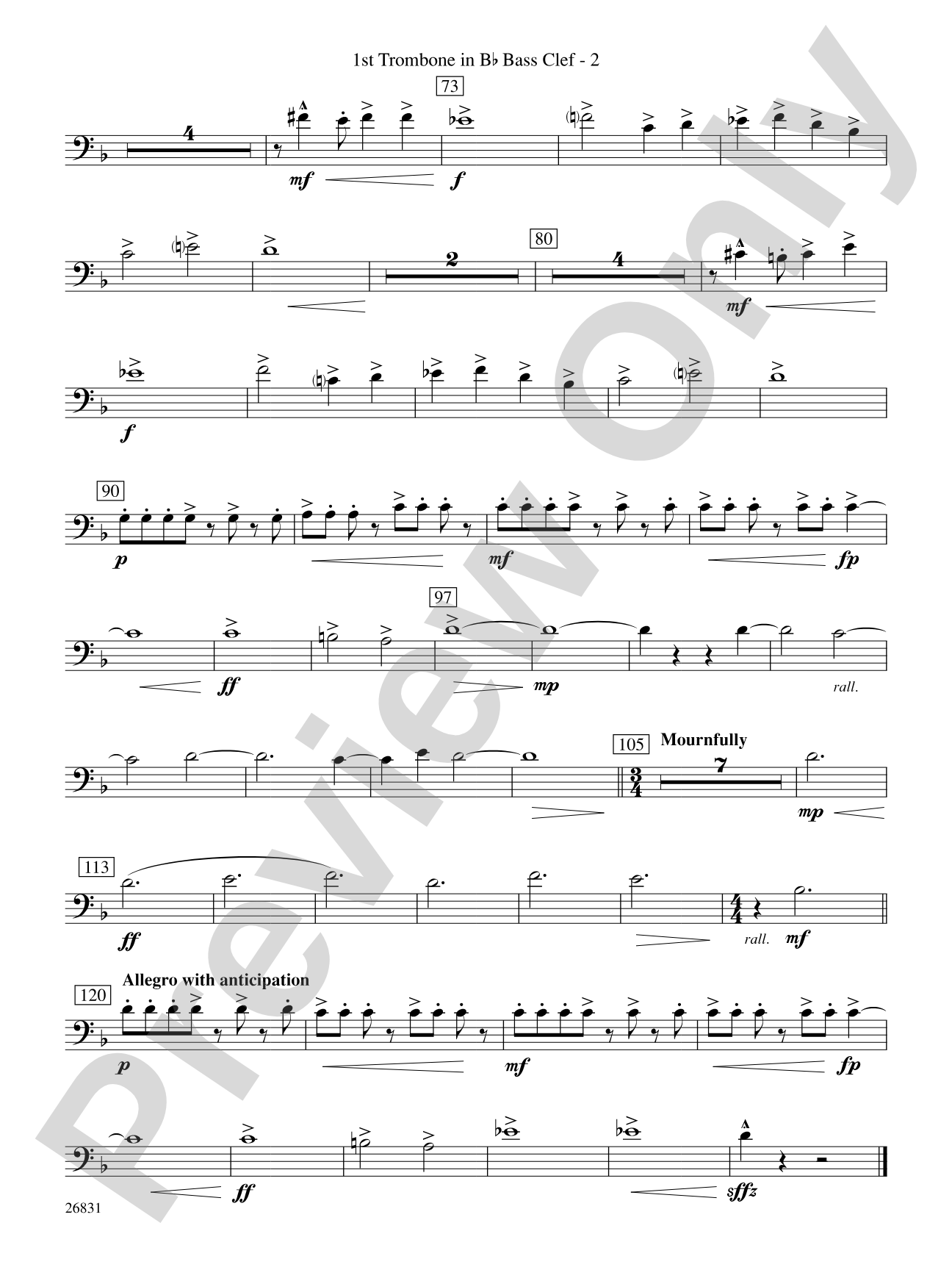 Requiem to a Land Forgotten: (wp) 1st B-flat Trombone B.C.