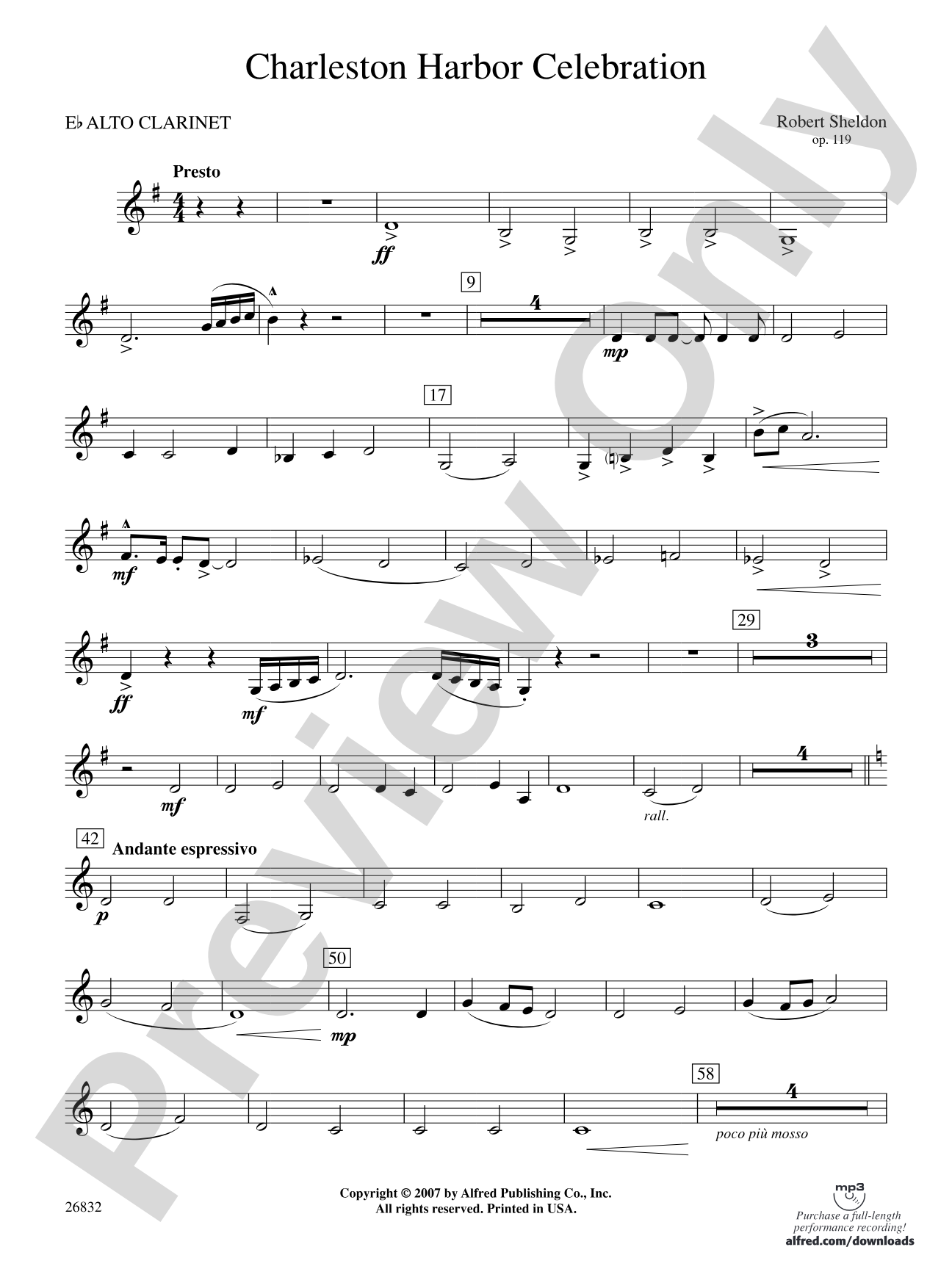 Charleston Harbor Celebration: E-flat Alto Clarinet
