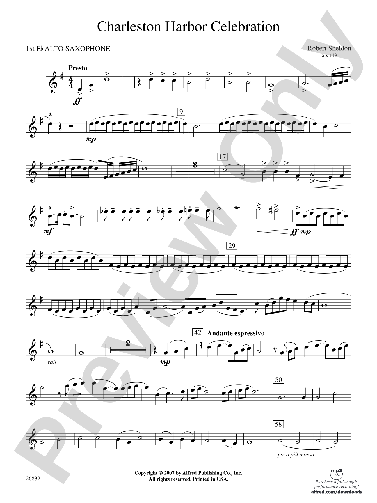 Charleston Harbor Celebration: E-flat Alto Saxophone
