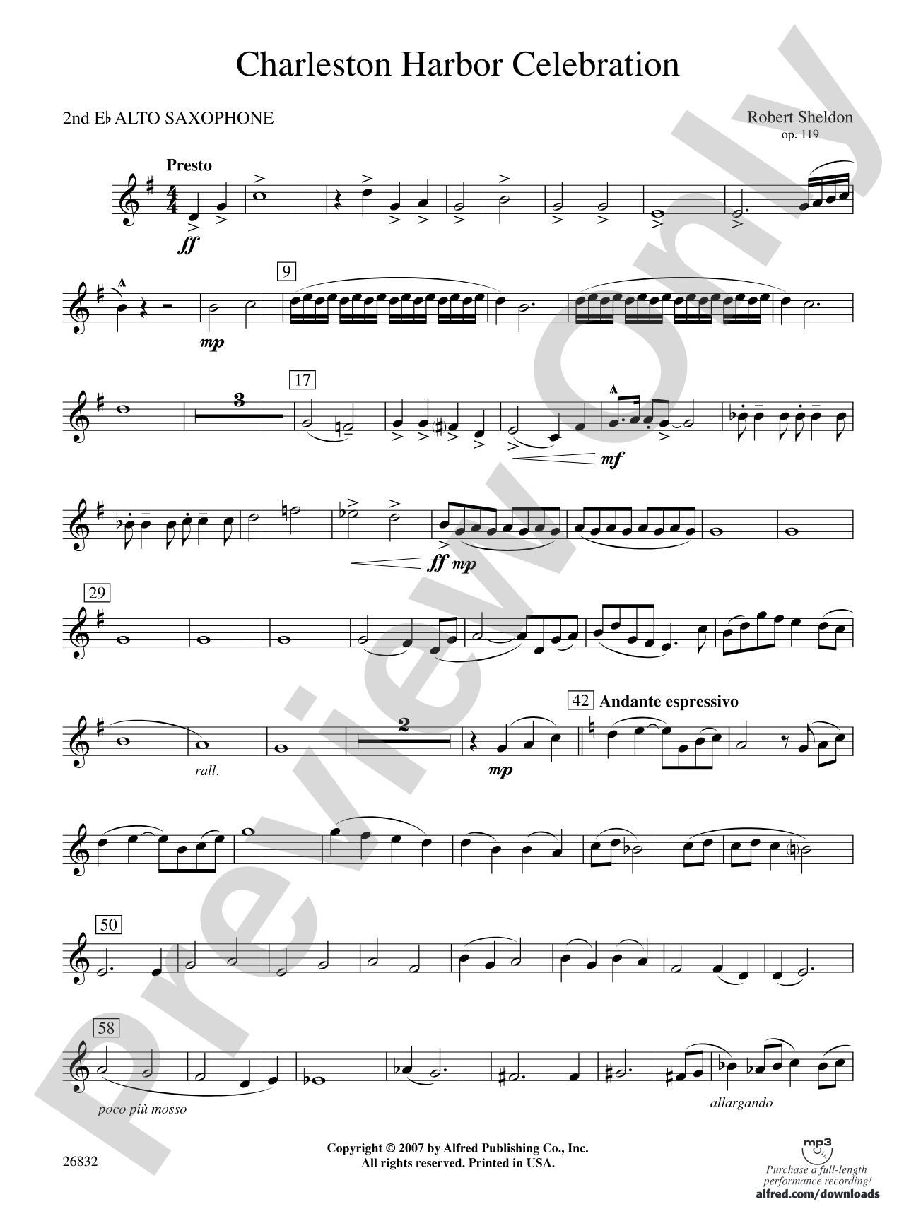 Charleston Harbor Celebration: 2nd E-flat Alto Saxophone