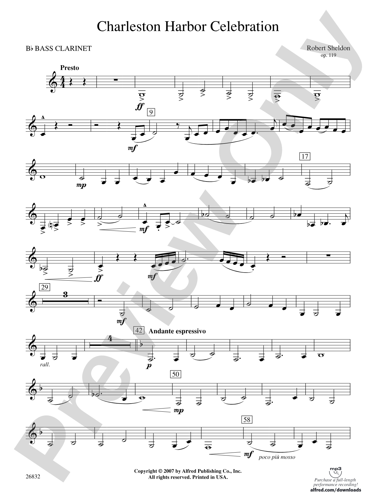 Charleston Harbor Celebration: B-flat Bass Clarinet