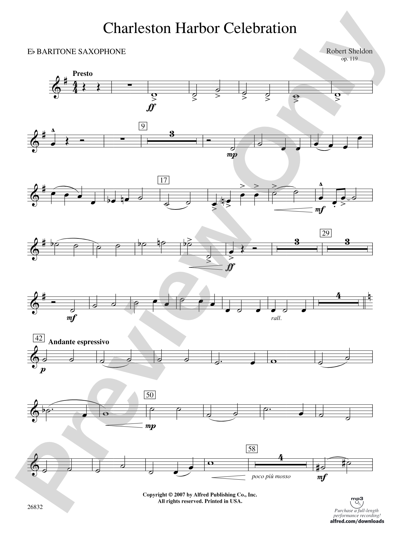 Charleston Harbor Celebration: E-flat Baritone Saxophone