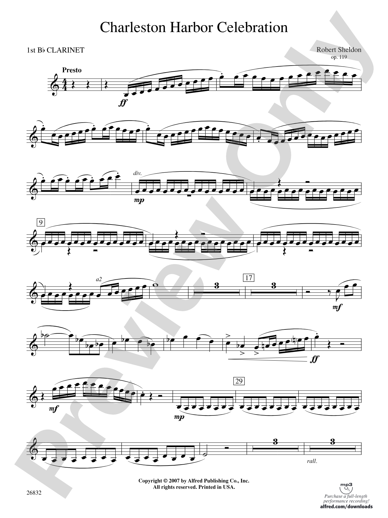 Charleston Harbor Celebration: 1st B-flat Clarinet
