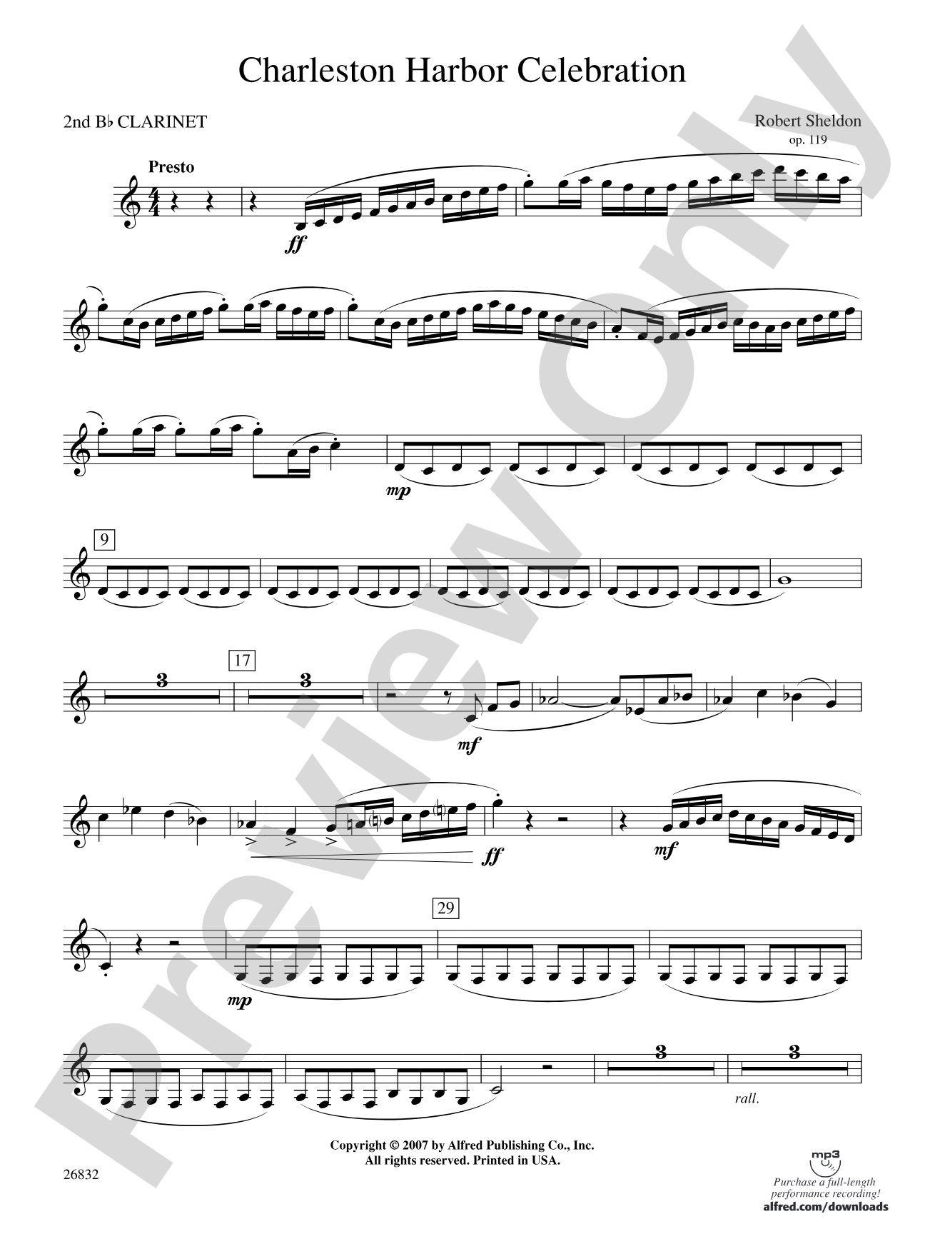 Charleston Harbor Celebration: 2nd B-flat Clarinet