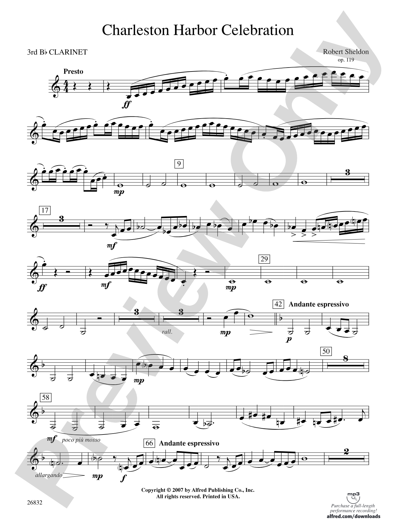 Charleston Harbor Celebration: 3rd B-flat Clarinet