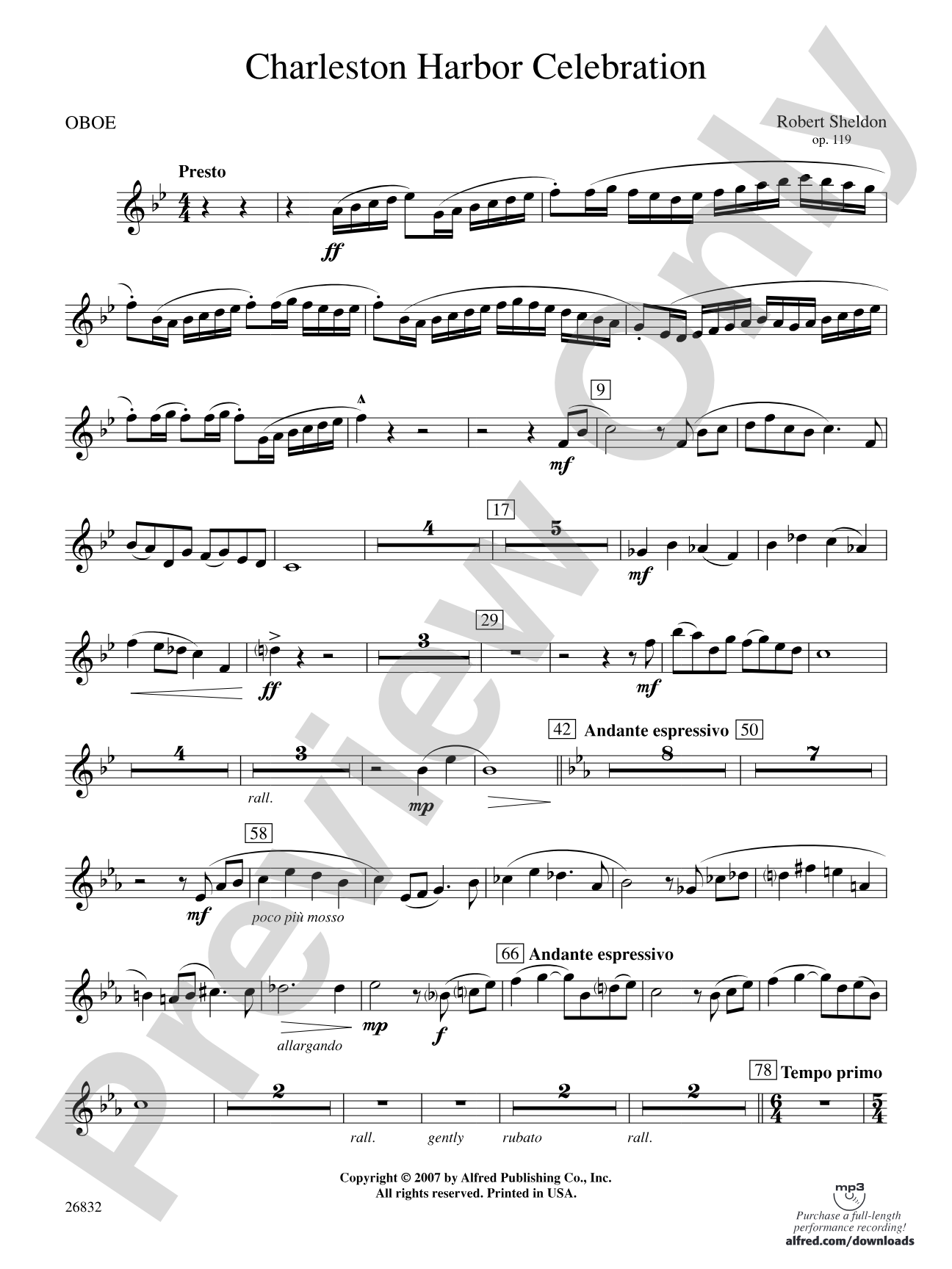 Charleston Harbor Celebration: Oboe