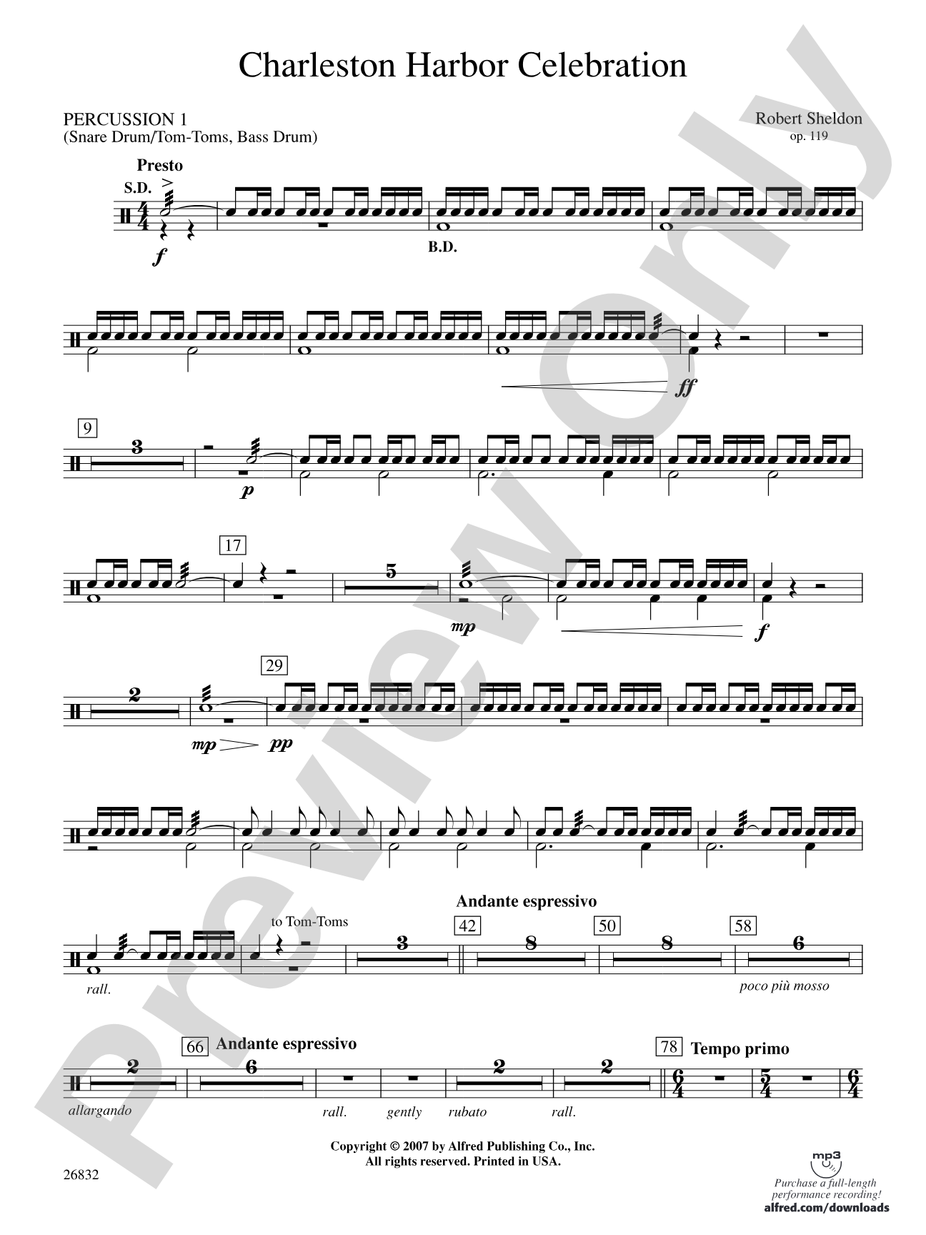Charleston Harbor Celebration: 1st Percussion