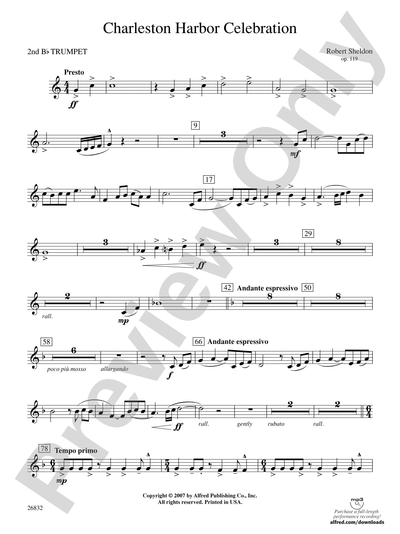 Charleston Harbor Celebration: 2nd B-flat Trumpet