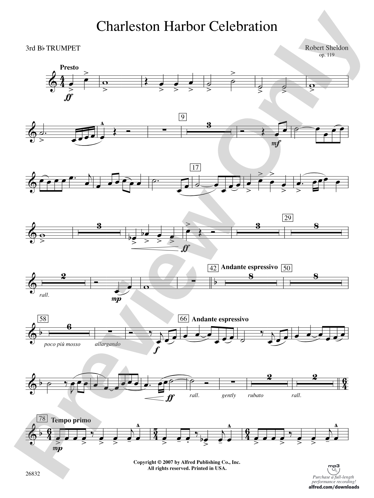 Charleston Harbor Celebration: 3rd B-flat Trumpet