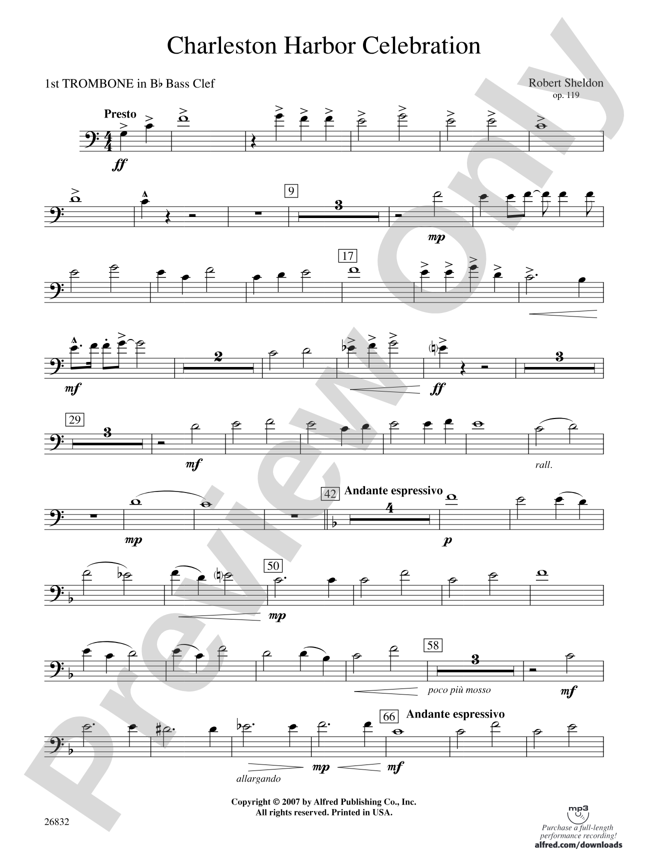 Charleston Harbor Celebration: (wp) 1st B-flat Trombone B.C.