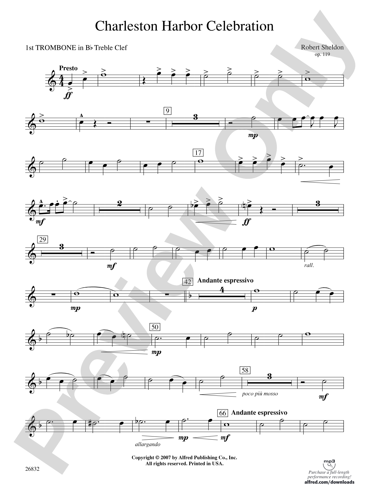 Charleston Harbor Celebration: (wp) 1st B-flat Trombone T.C.