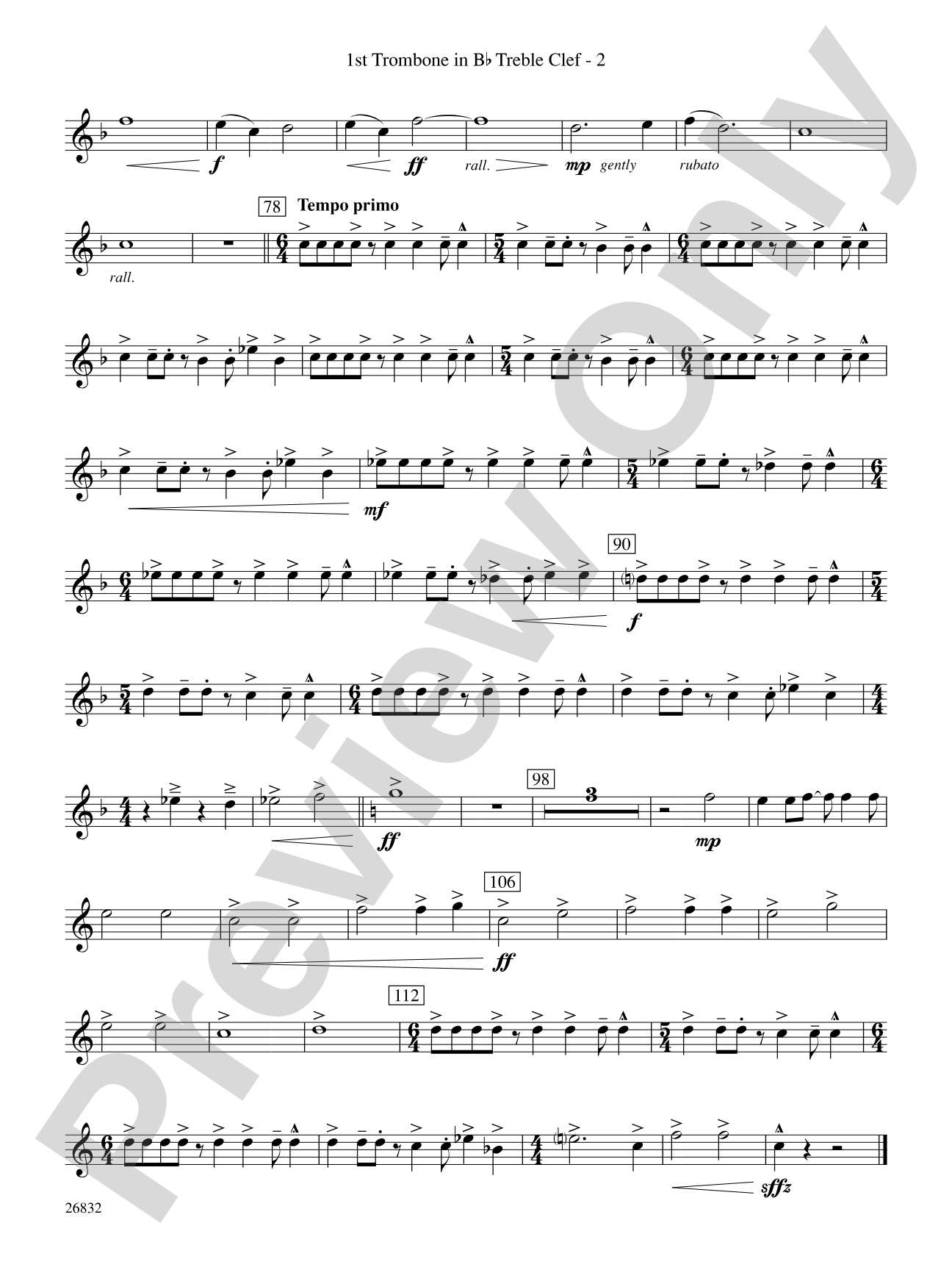 Charleston Harbor Celebration: (wp) 1st B-flat Trombone T.C.