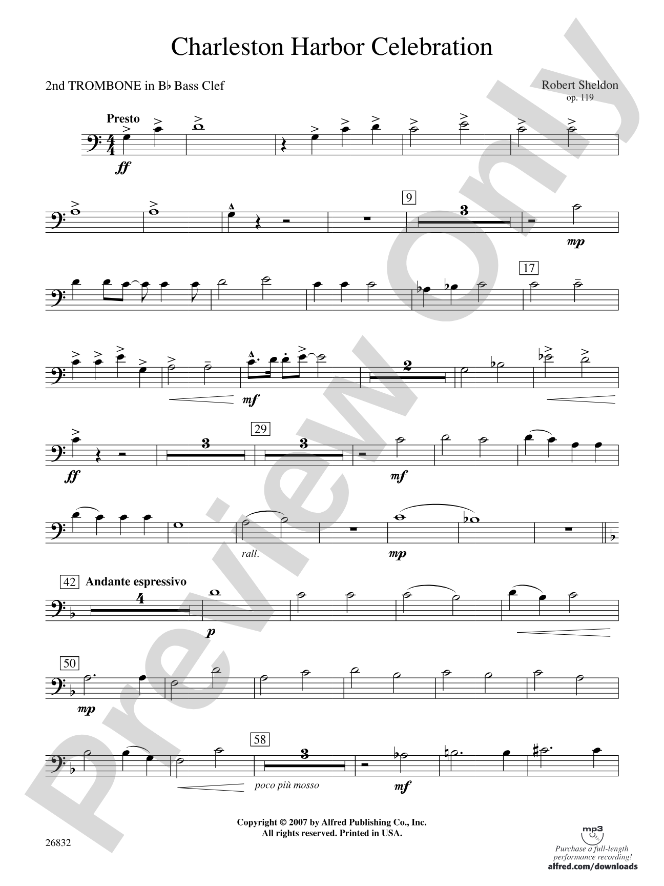 Charleston Harbor Celebration: (wp) 2nd B-flat Trombone B.C.