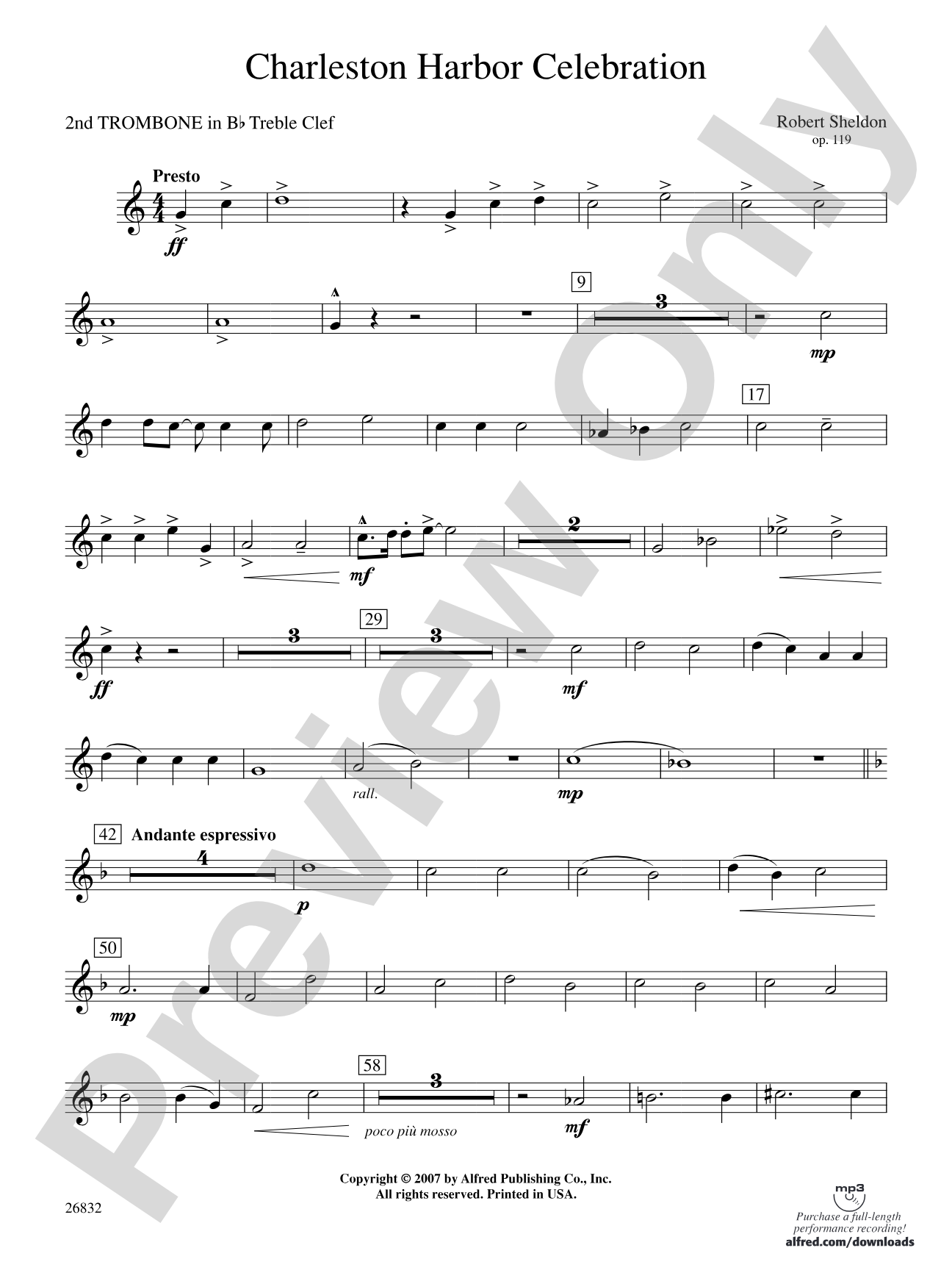 Charleston Harbor Celebration: (wp) 2nd B-flat Trombone T.C.