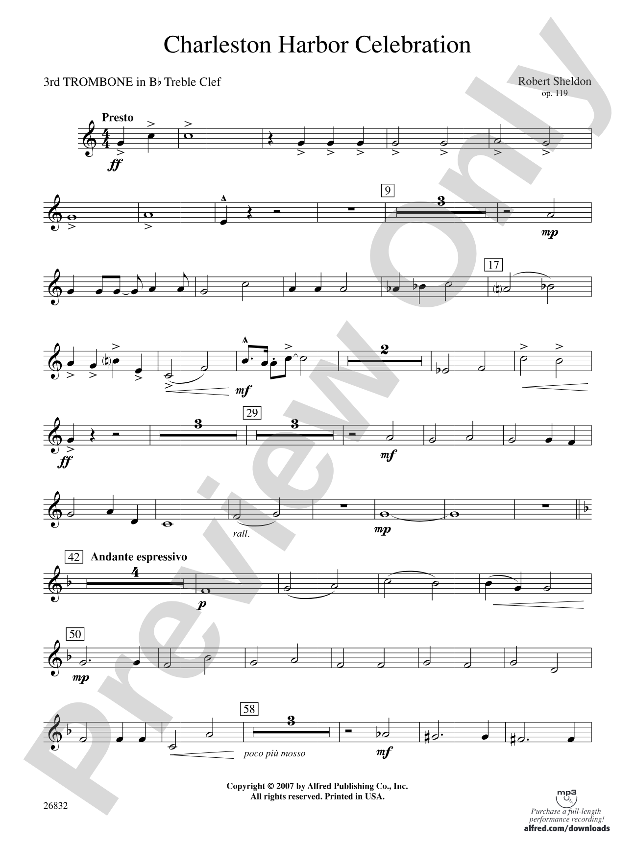Charleston Harbor Celebration: (wp) 3rd B-flat Trombone T.C.