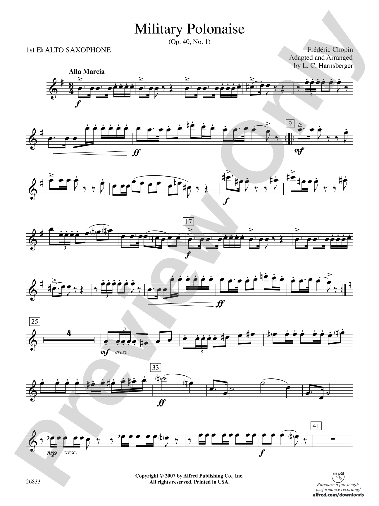 Military Polonaise: E-flat Alto Saxophone