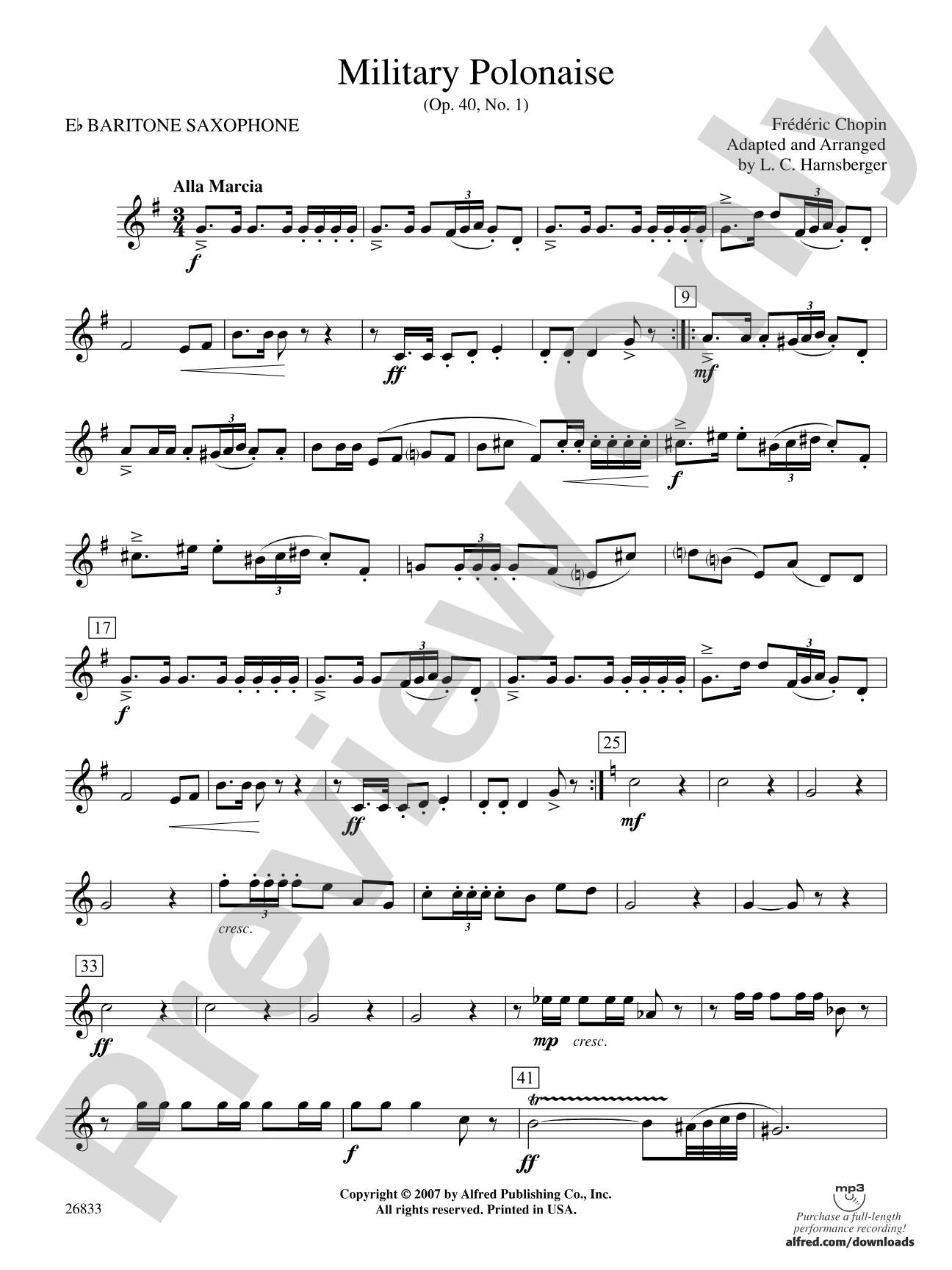 Military Polonaise: E-flat Baritone Saxophone