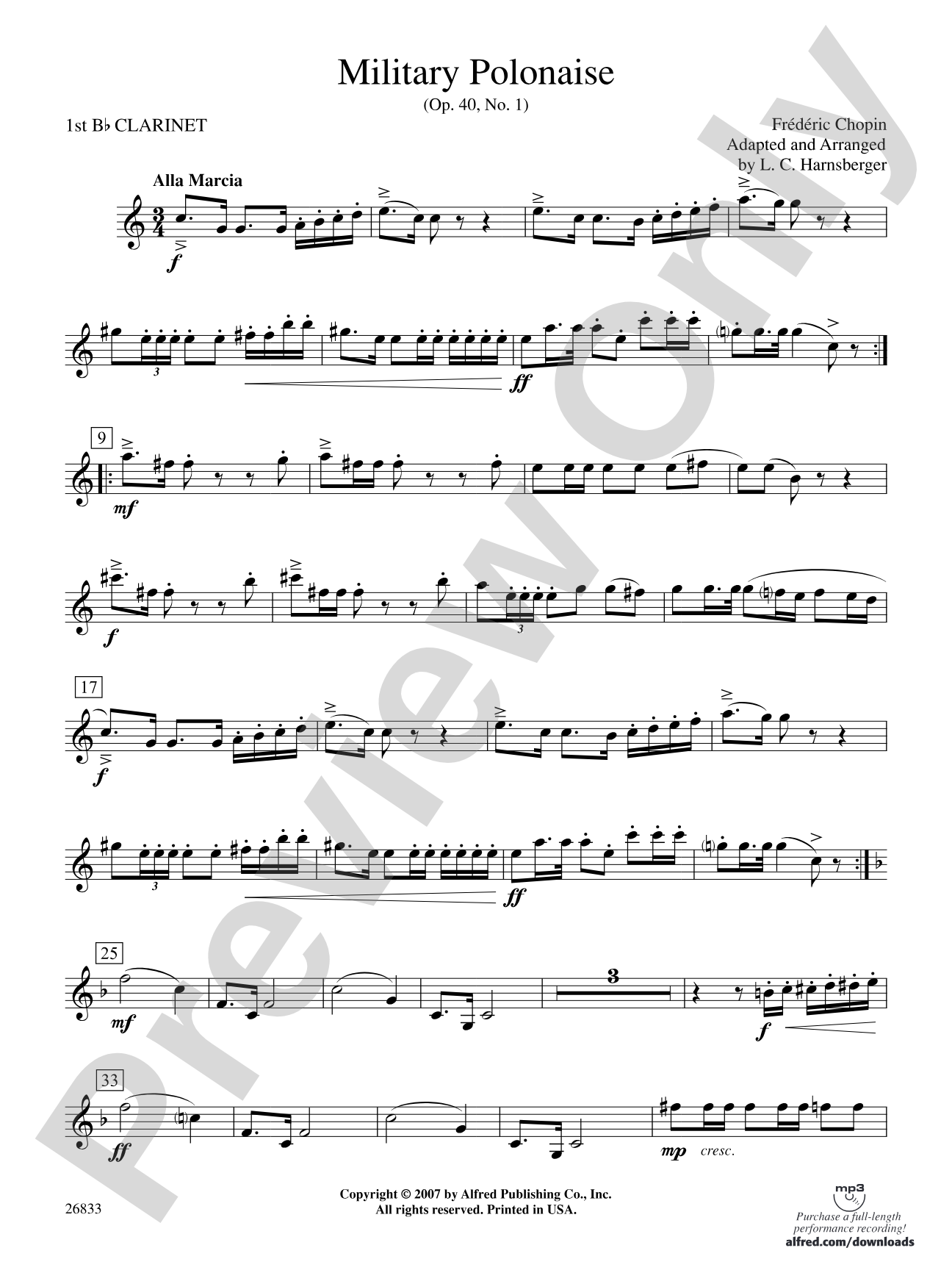 Military Polonaise: 1st B-flat Clarinet