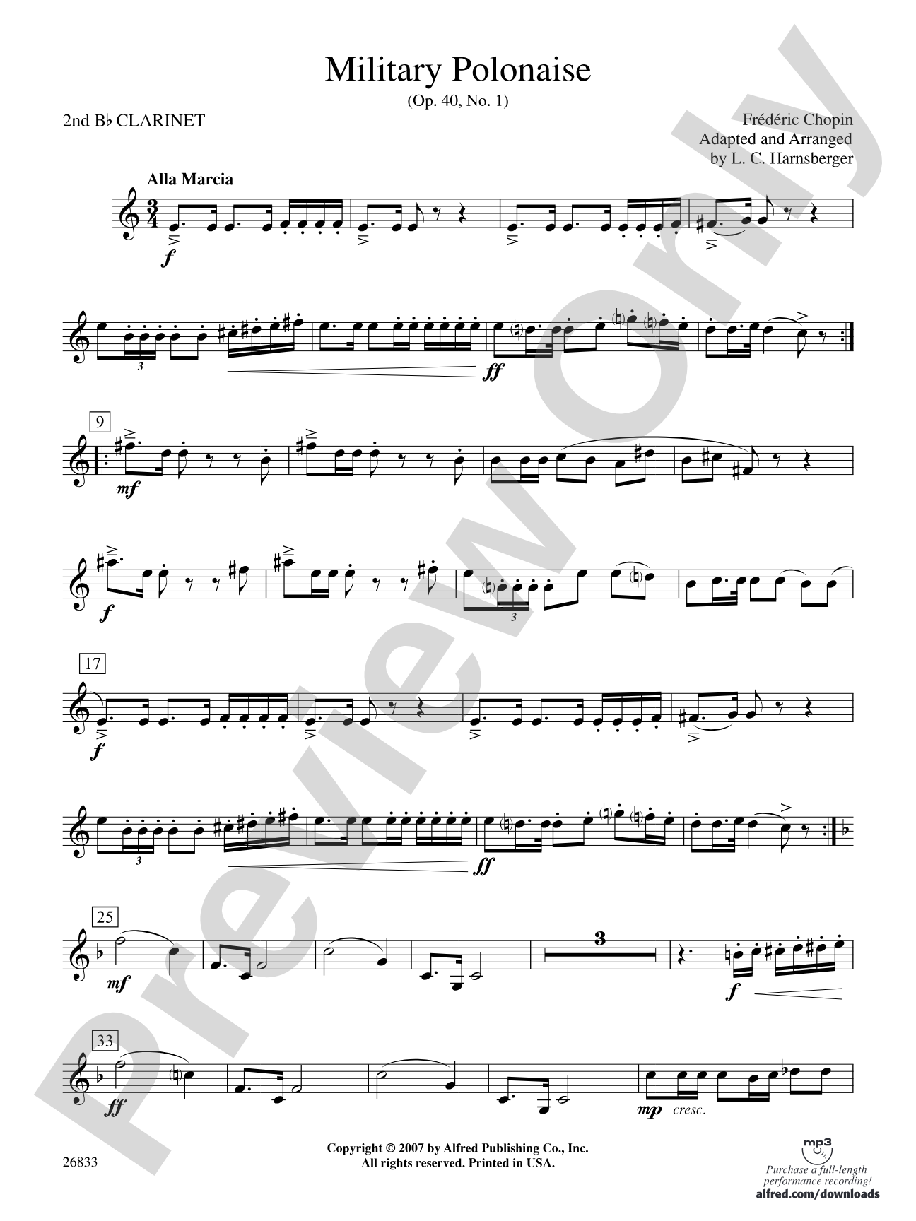 Military Polonaise: 2nd B-flat Clarinet