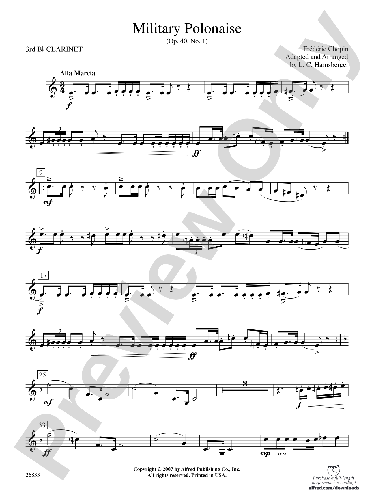 Military Polonaise: 3rd B-flat Clarinet