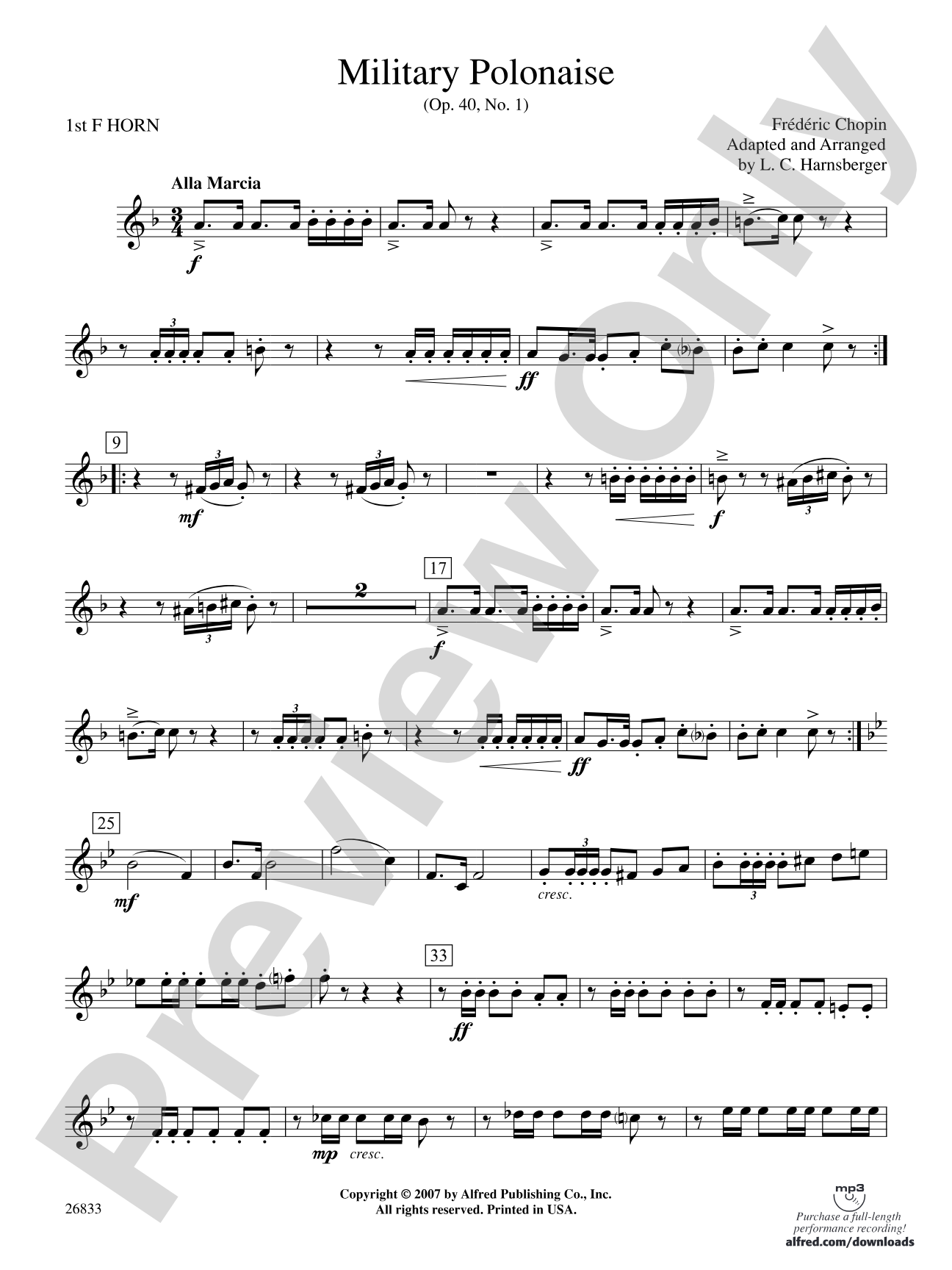 Military Polonaise: 1st F Horn