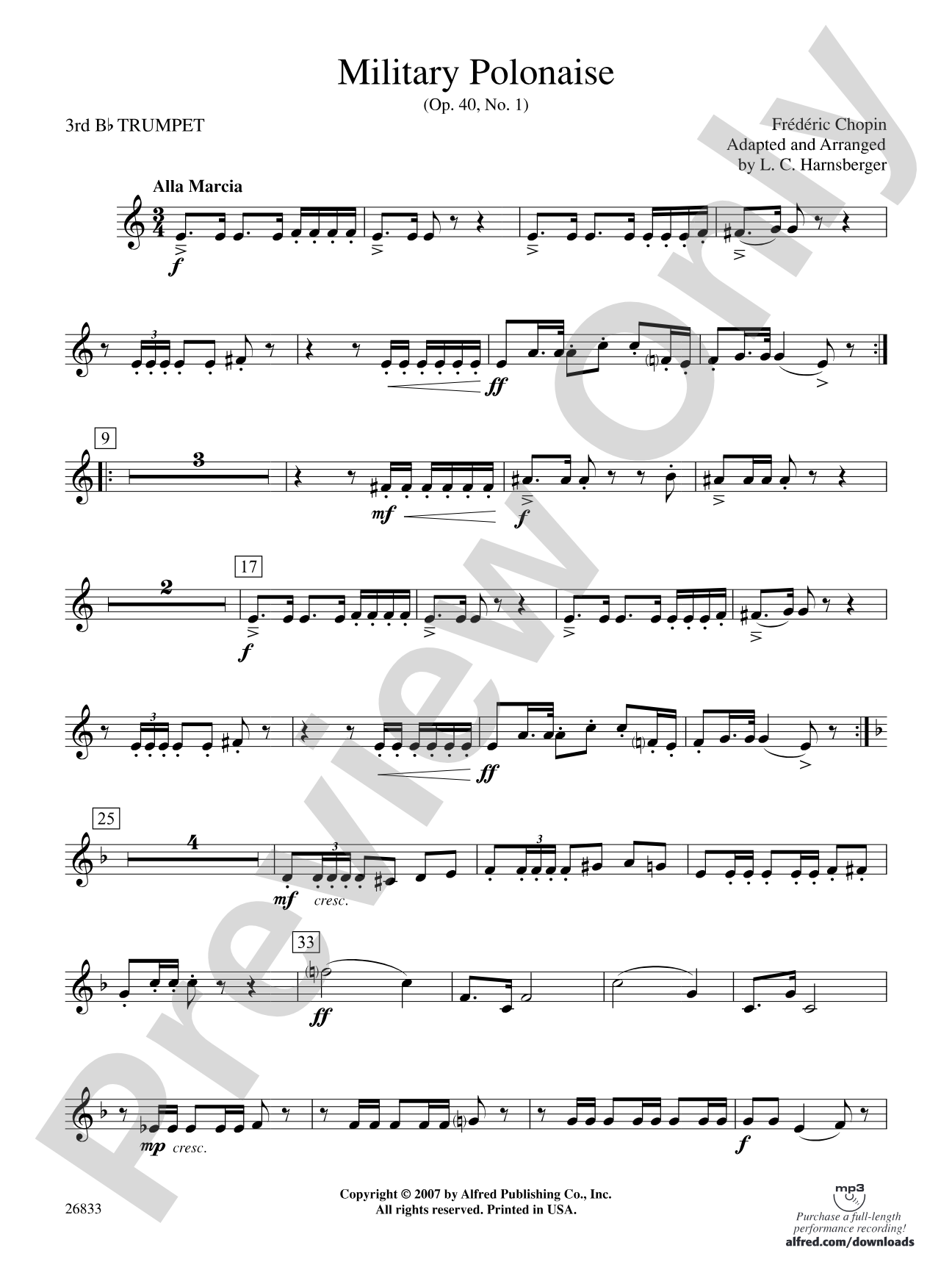 Military Polonaise: 3rd B-flat Trumpet