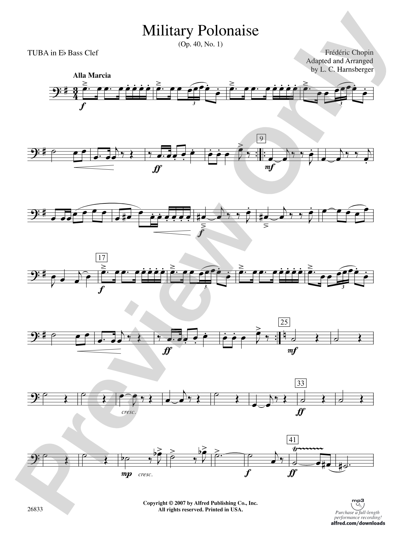 Military Polonaise: (wp) E-flat Tuba B.C.